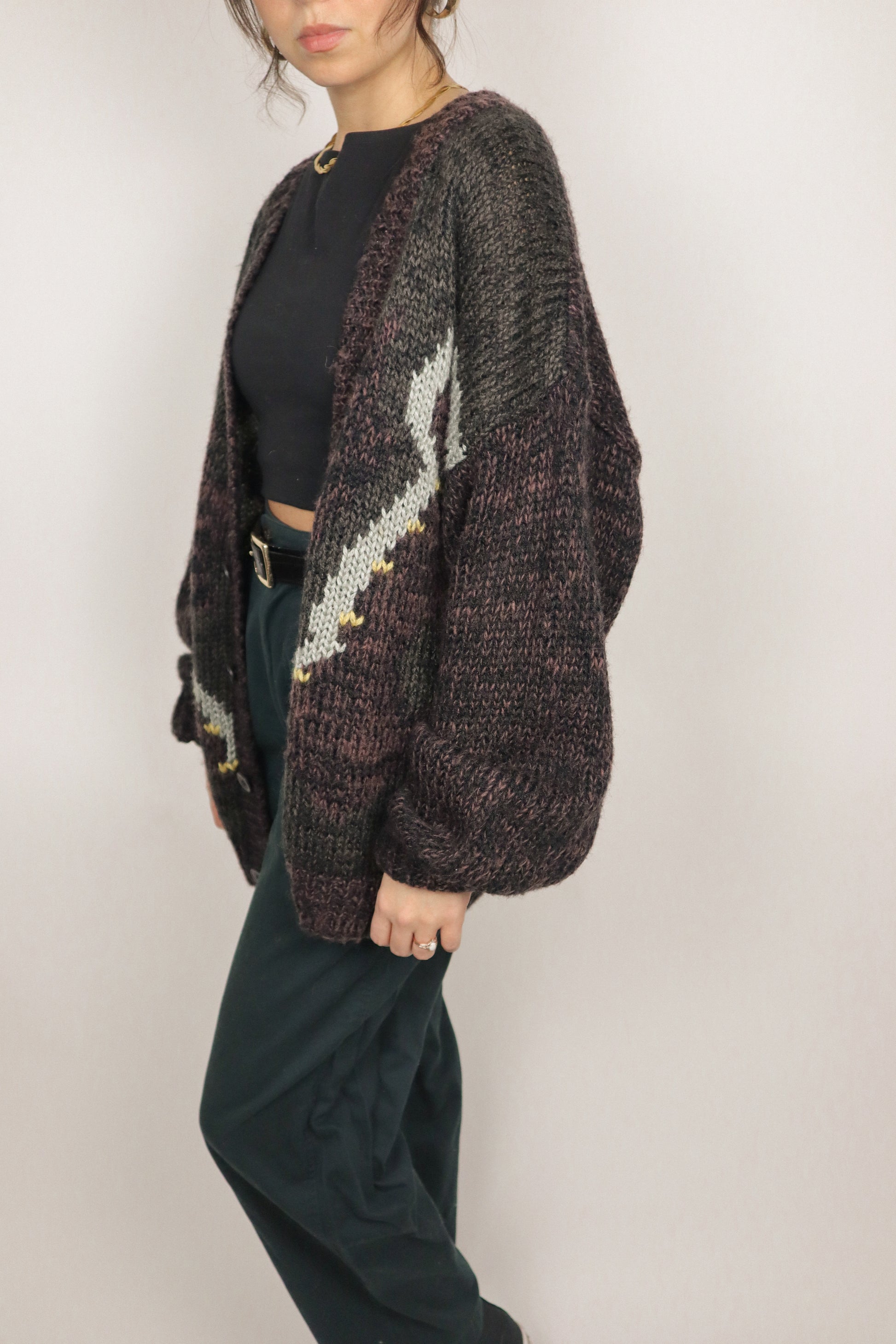 Made in Korea x Vintage x Chunky Knit Cardigan (M/L)