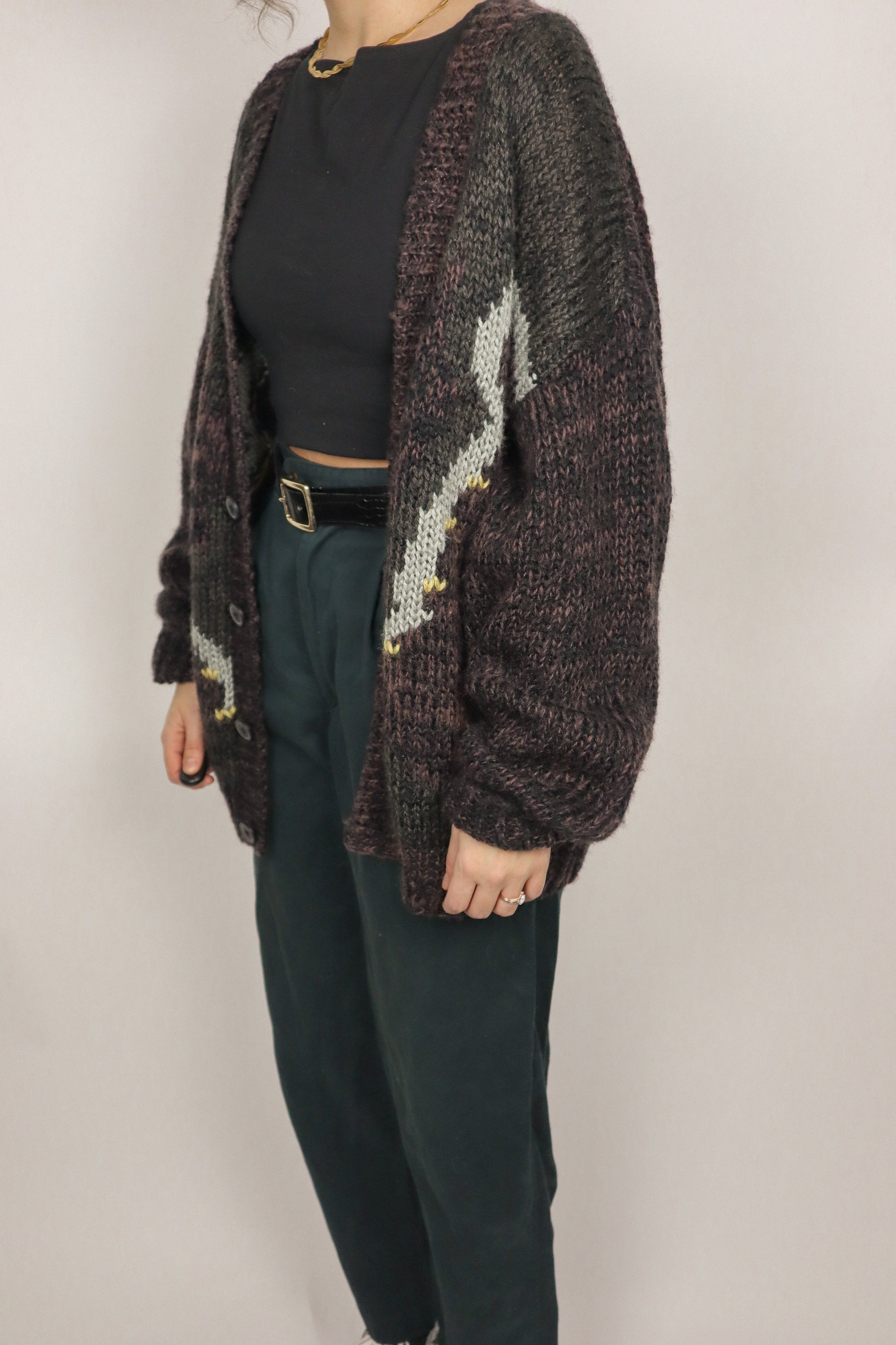 Made in Korea x Vintage x Chunky Knit Cardigan (M/L)