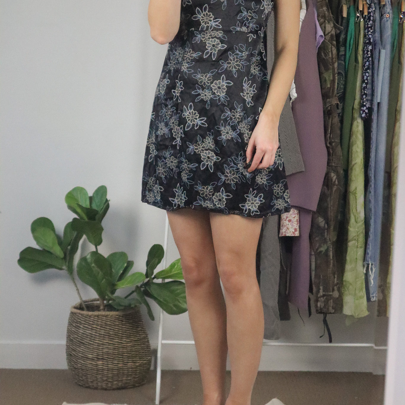 Made in USA x Vintage x Satin Floral Dress (6/8)