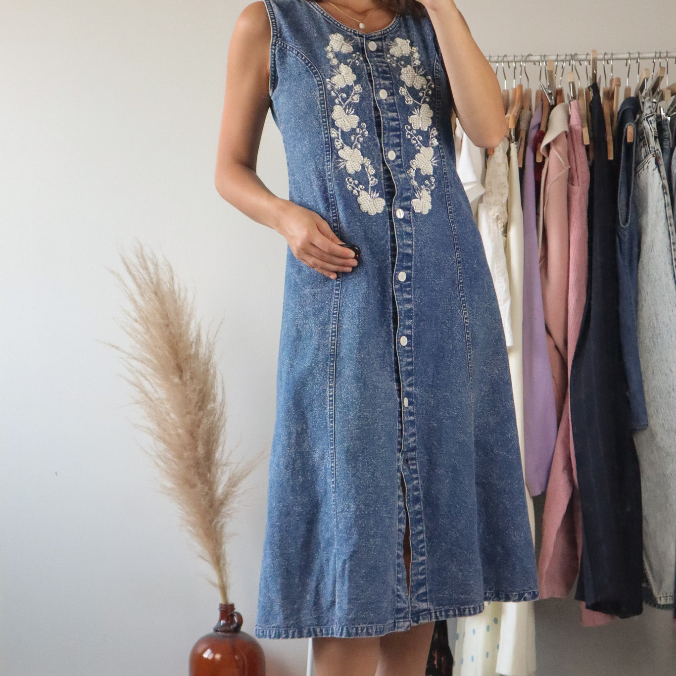 Vintage x Denim Pearl Dress (8)