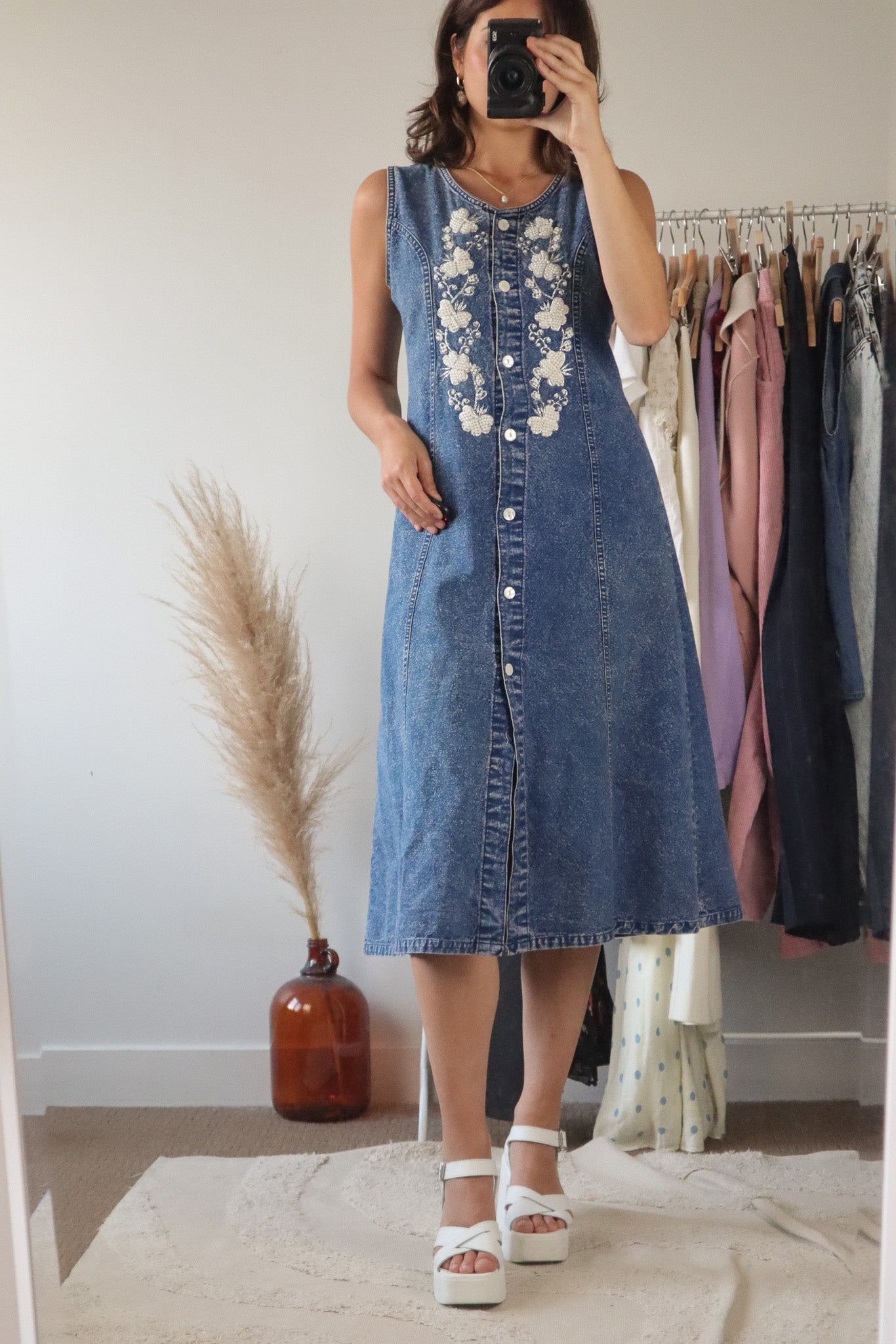 Vintage x Denim Pearl Dress (8)
