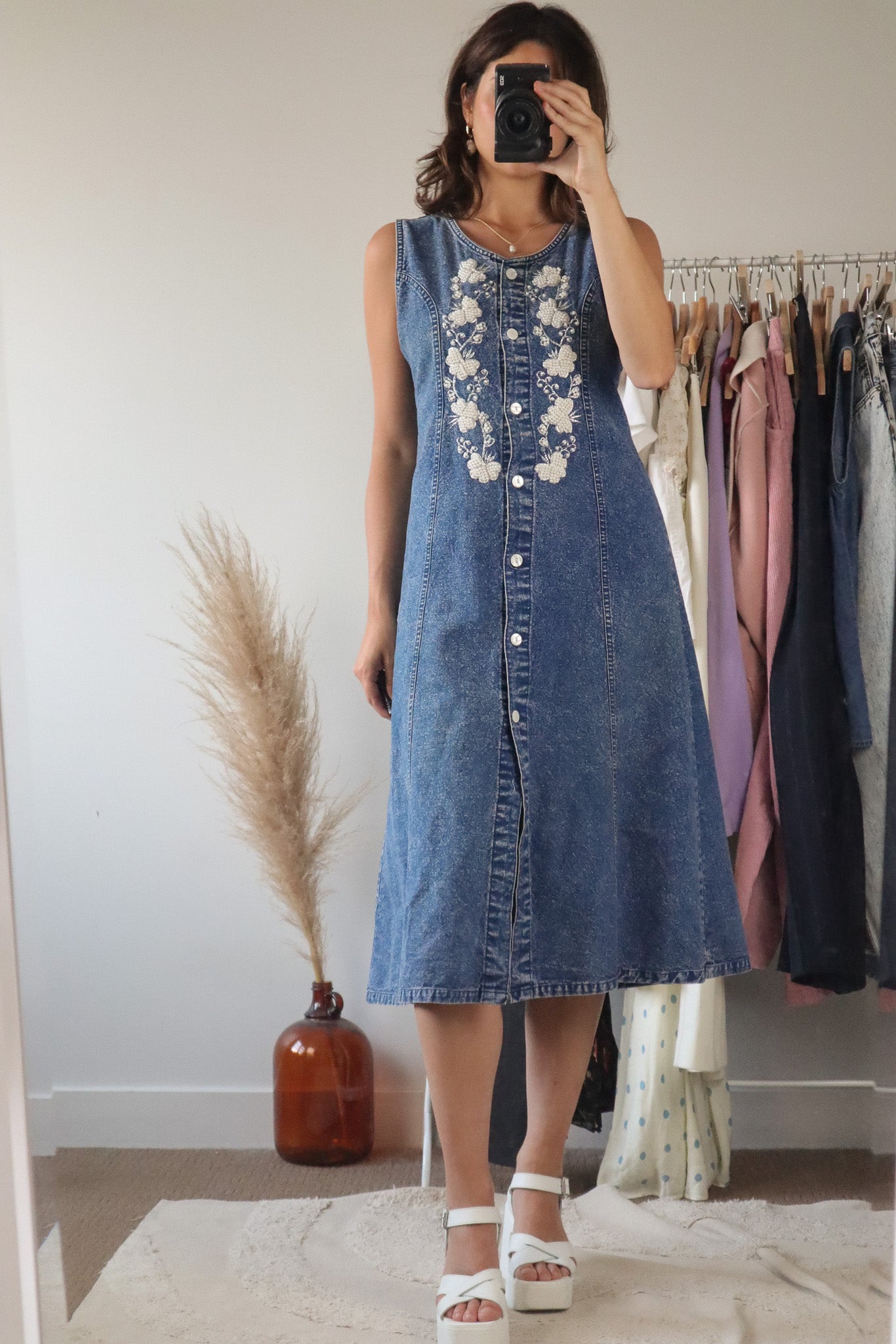 Vintage x Denim Pearl Dress (8)