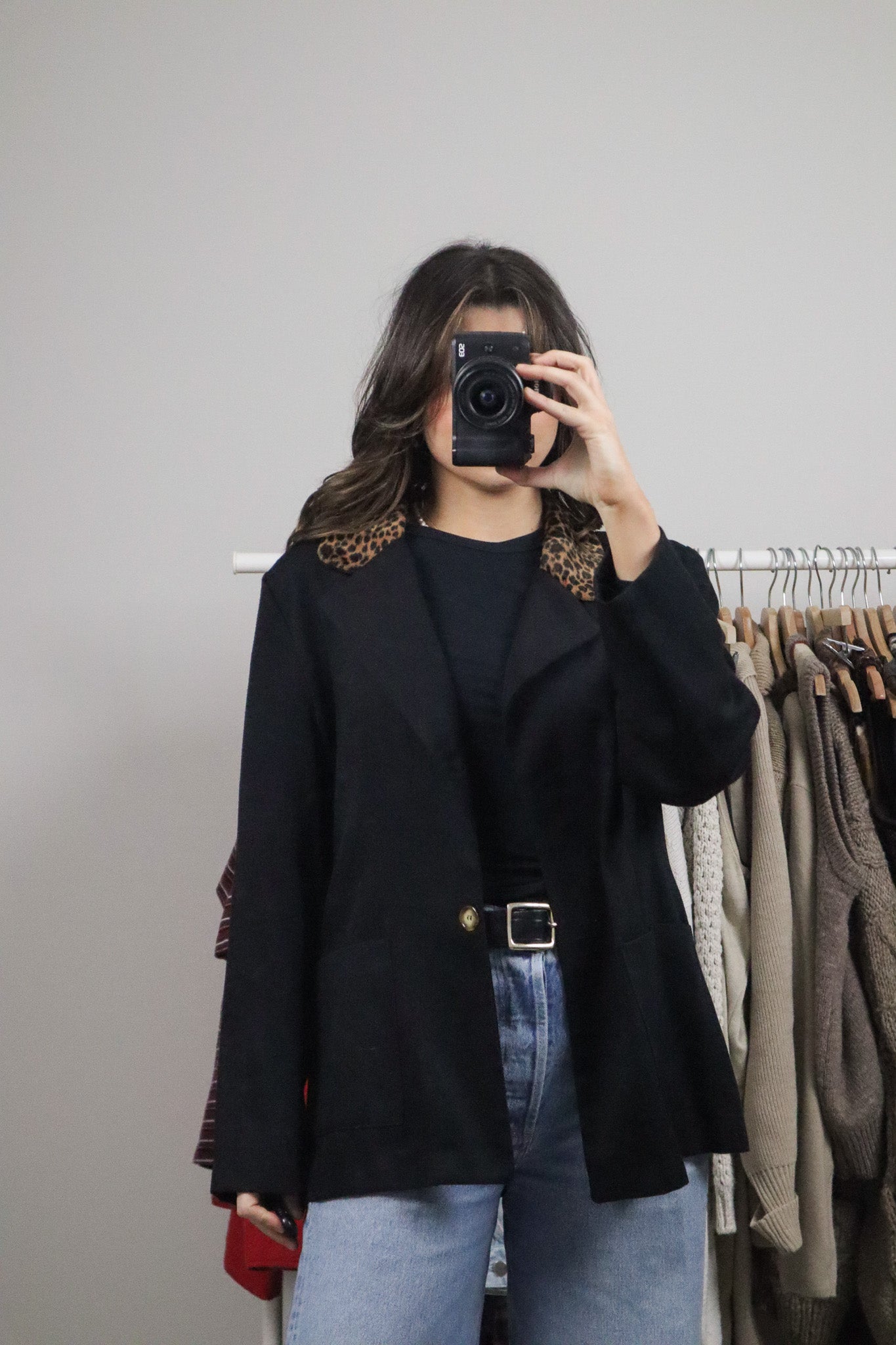 Made in Canada x Vintage x Faux Fur Cheetah Collar Blazer (8/10)