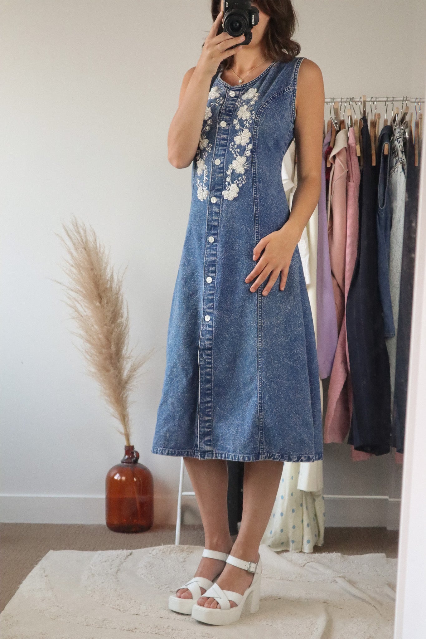 Vintage x Denim Pearl Dress (8)