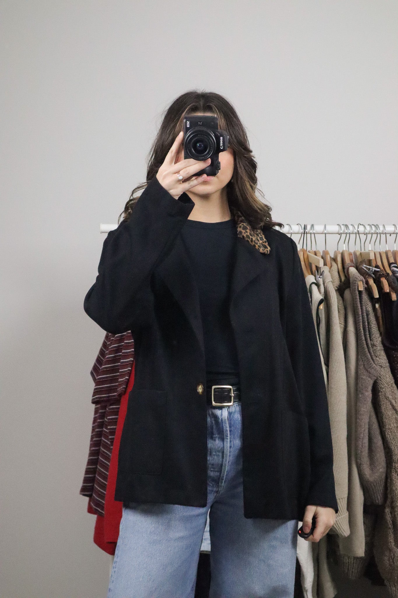 Made in Canada x Vintage x Faux Fur Cheetah Collar Blazer (8/10)