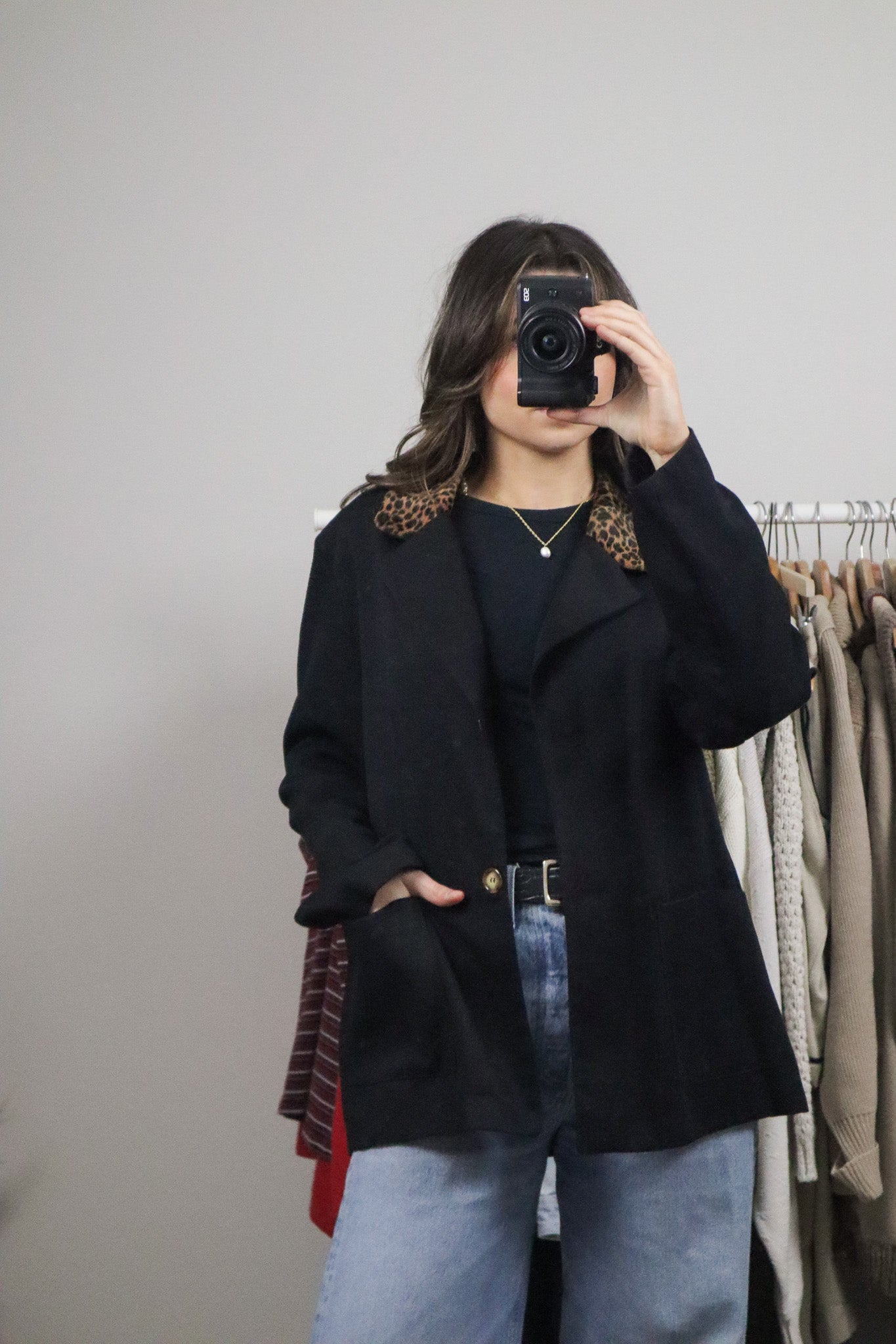 Made in Canada x Vintage x Faux Fur Cheetah Collar Blazer (8/10)