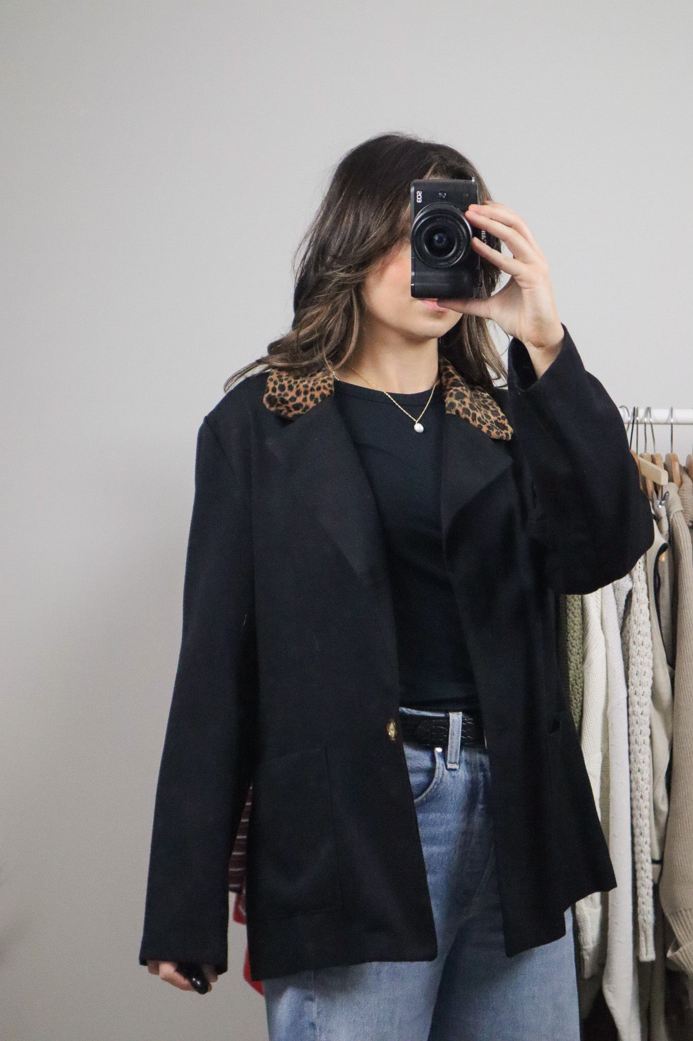 Made in Canada x Vintage x Faux Fur Cheetah Collar Blazer (8/10)