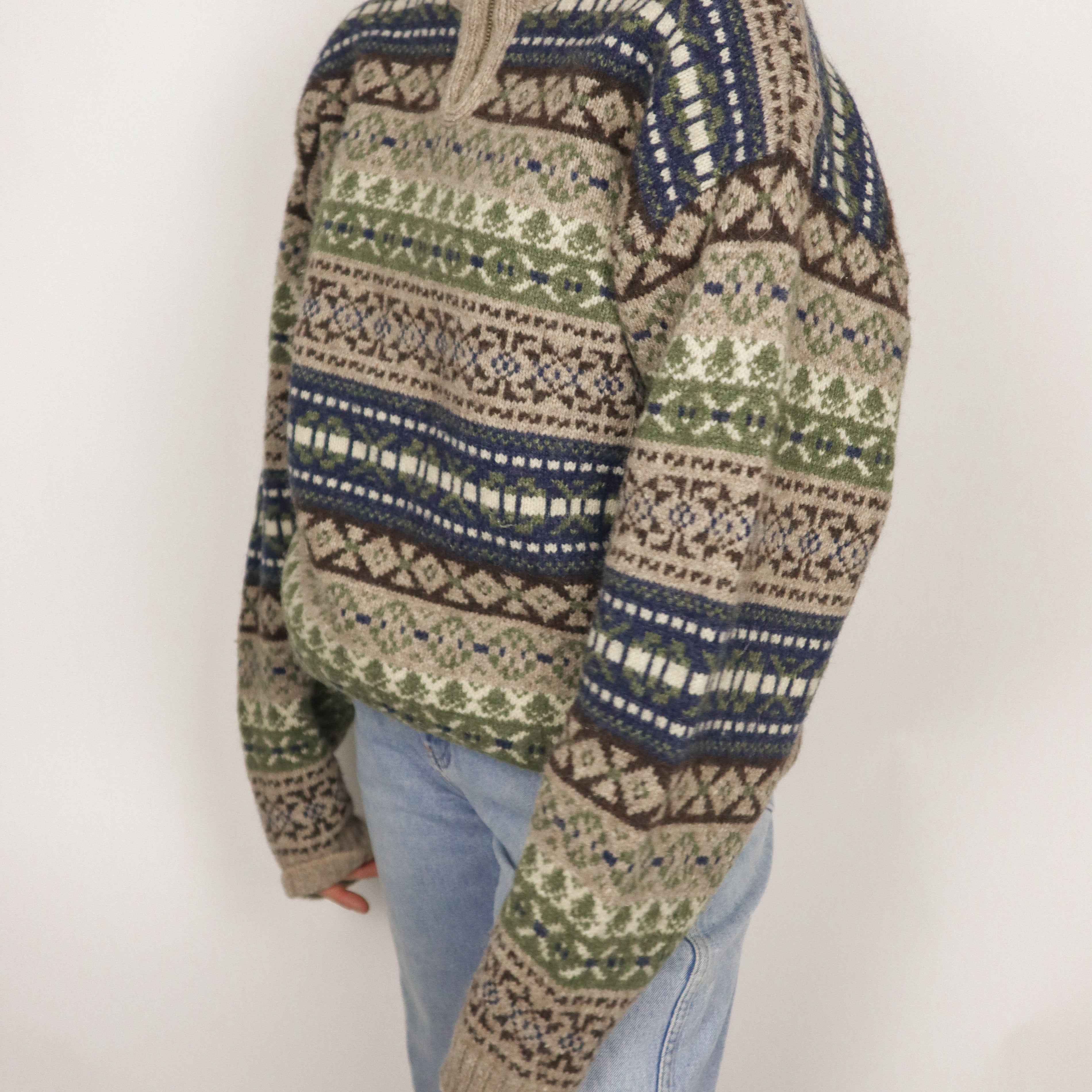 Made in USA x Vintage x Wool Blend Quarter-Zip (M)