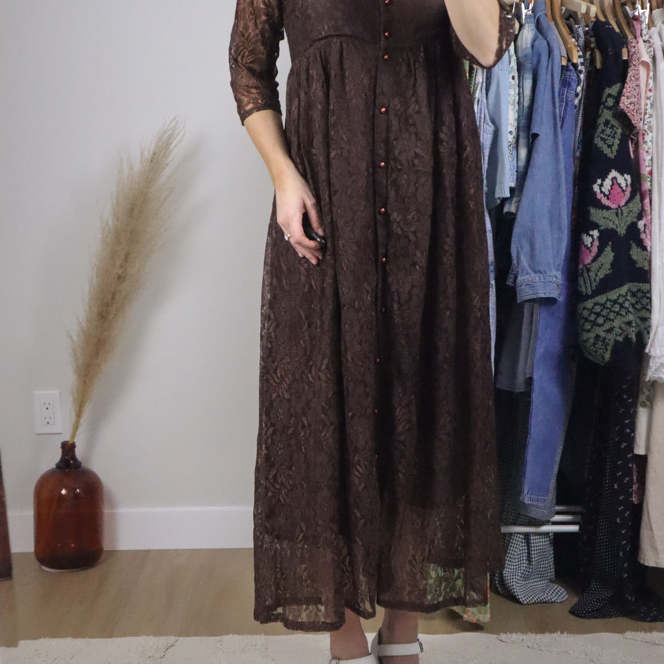 Vintage x Lace Button Up Maxi Dress (8)