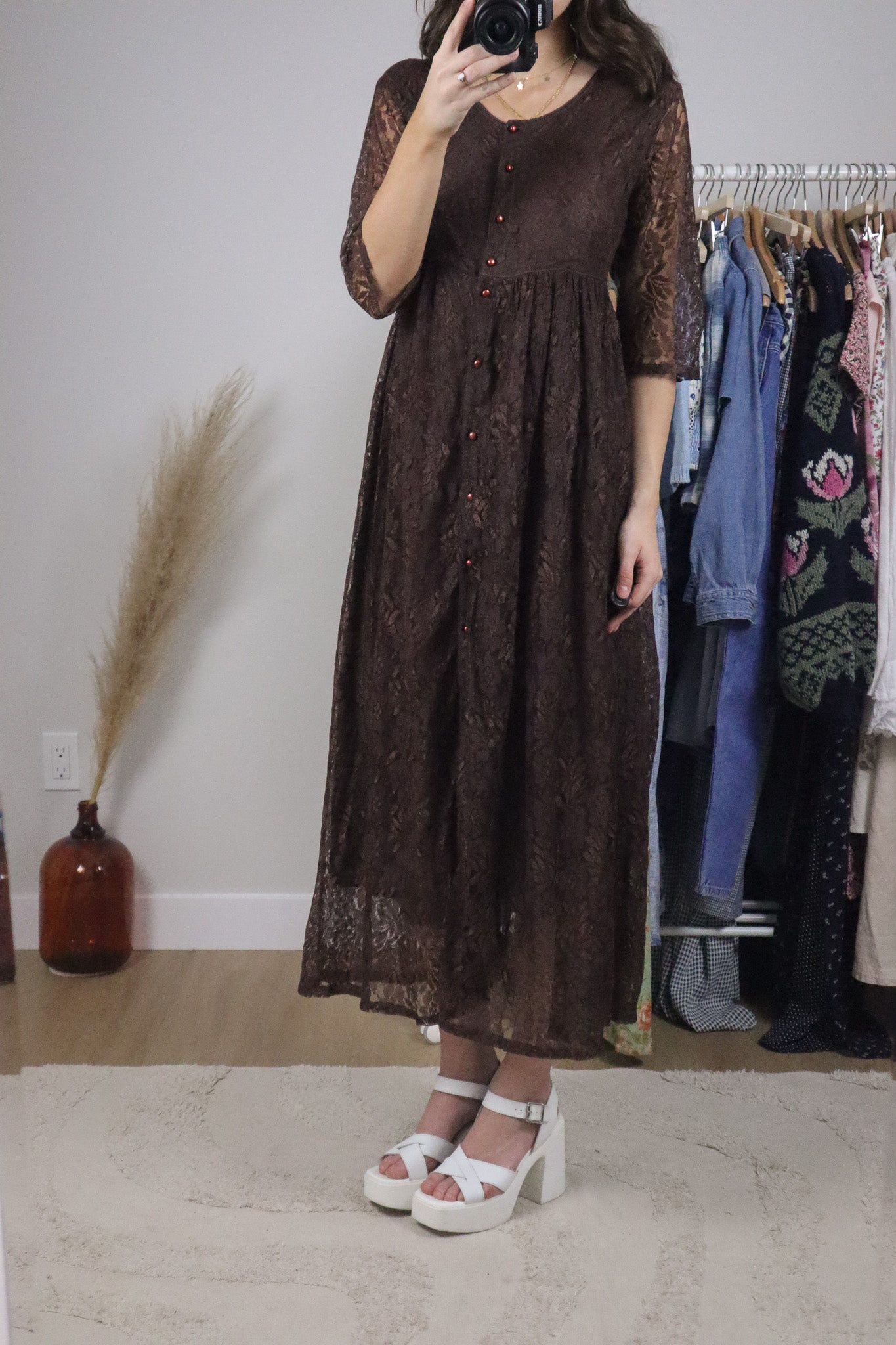 Vintage x Lace Button Up Maxi Dress (8)