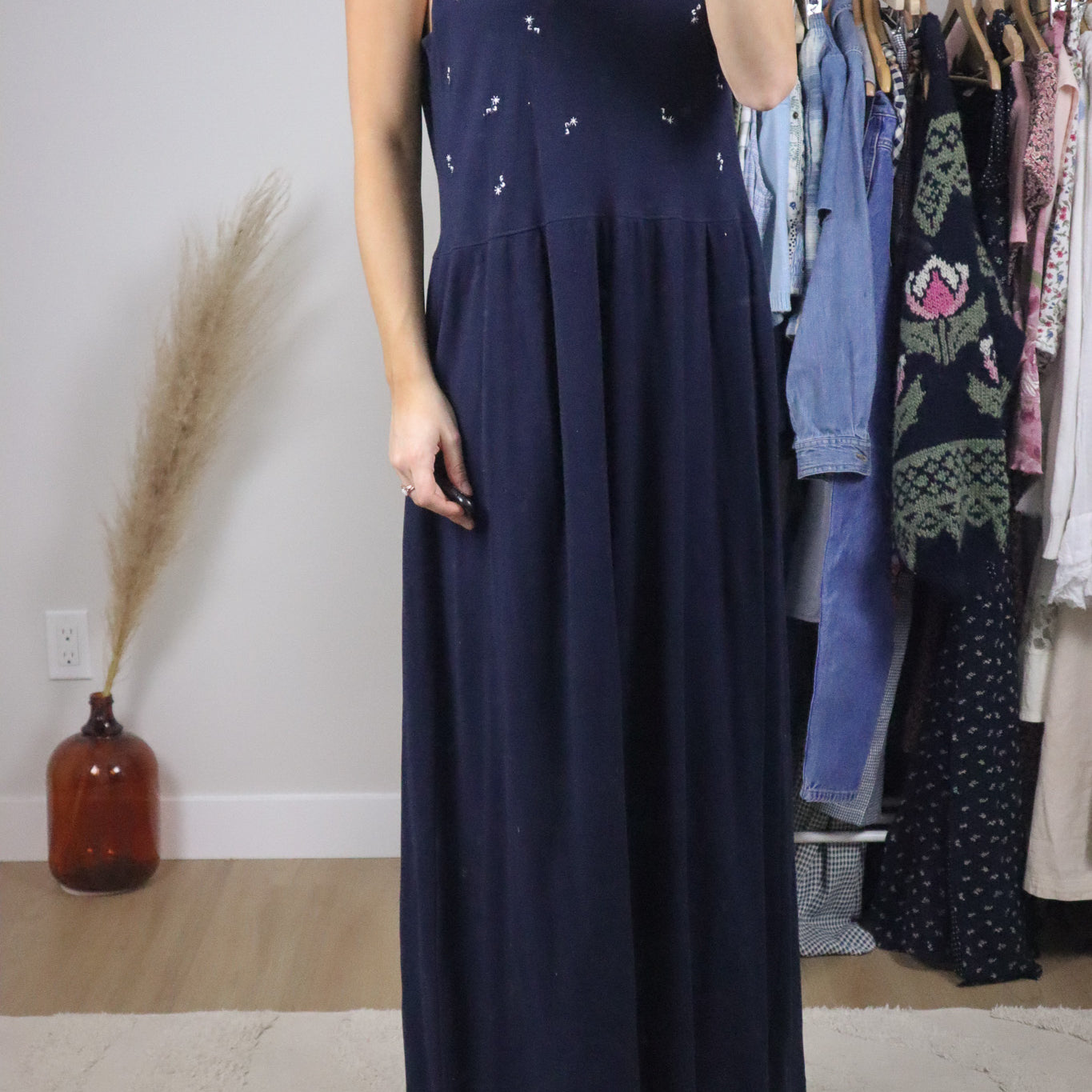 Vintage x Cotton Floral Embroidered Two Piece Set (L)