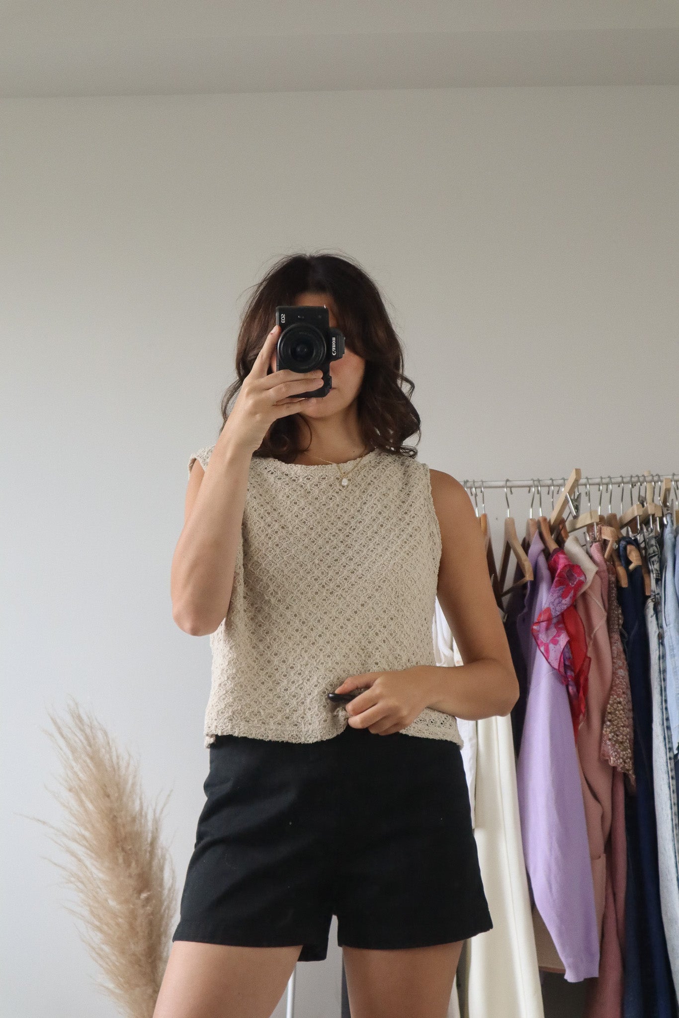 Made in Canada x Vintage x Cropped Knit Tank (L)