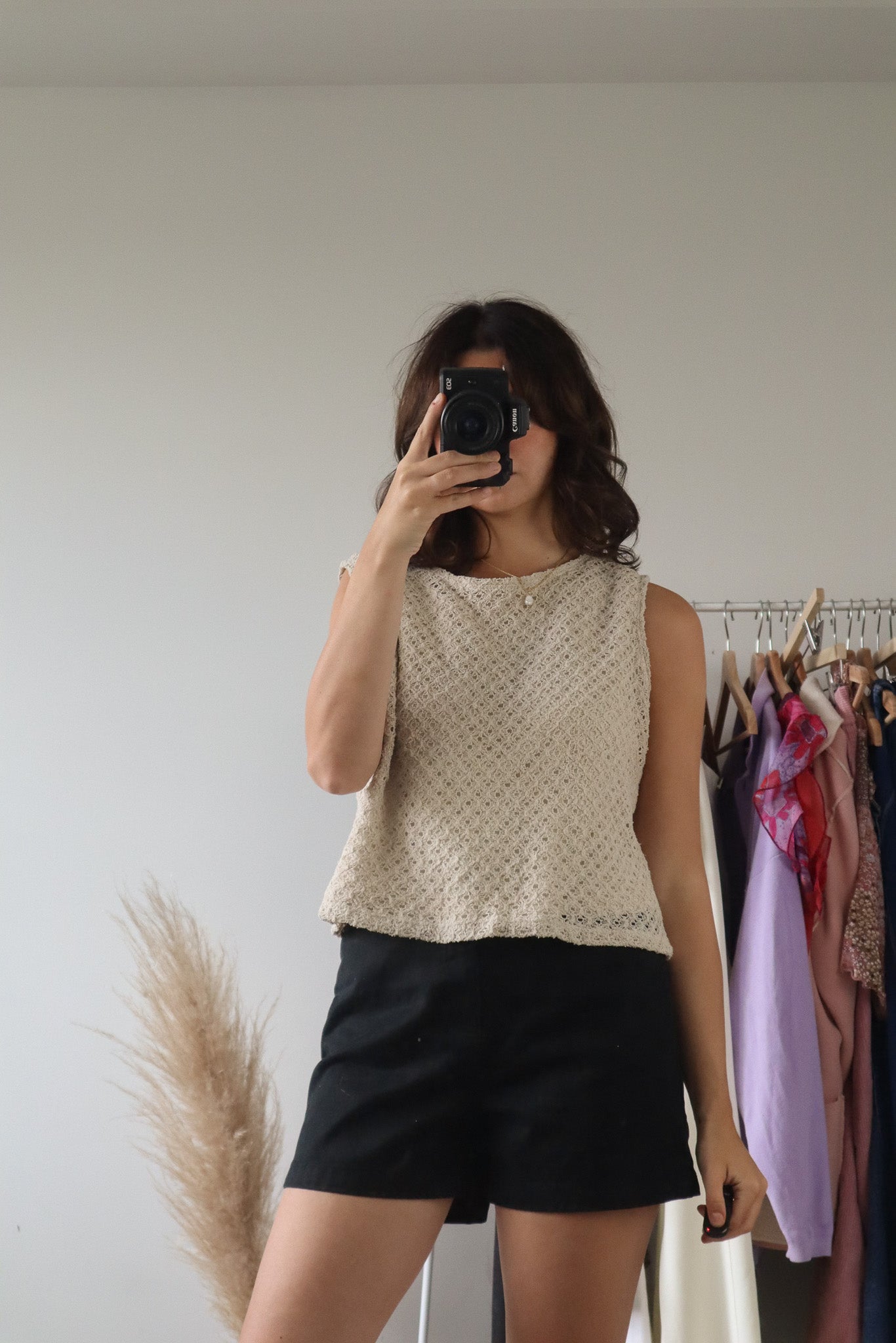 Made in Canada x Vintage x Cropped Knit Tank (L)