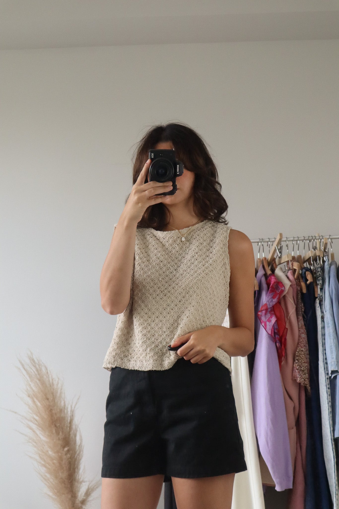 Made in Canada x Vintage x Cropped Knit Tank (L)