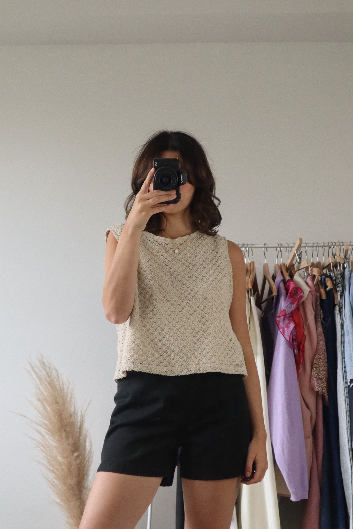 Made in Canada x Vintage x Cropped Knit Tank (L)