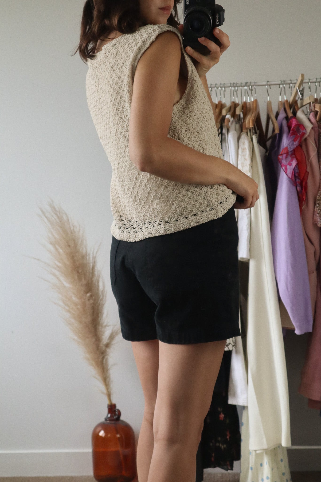 Made in Canada x Vintage x Cropped Knit Tank (L)