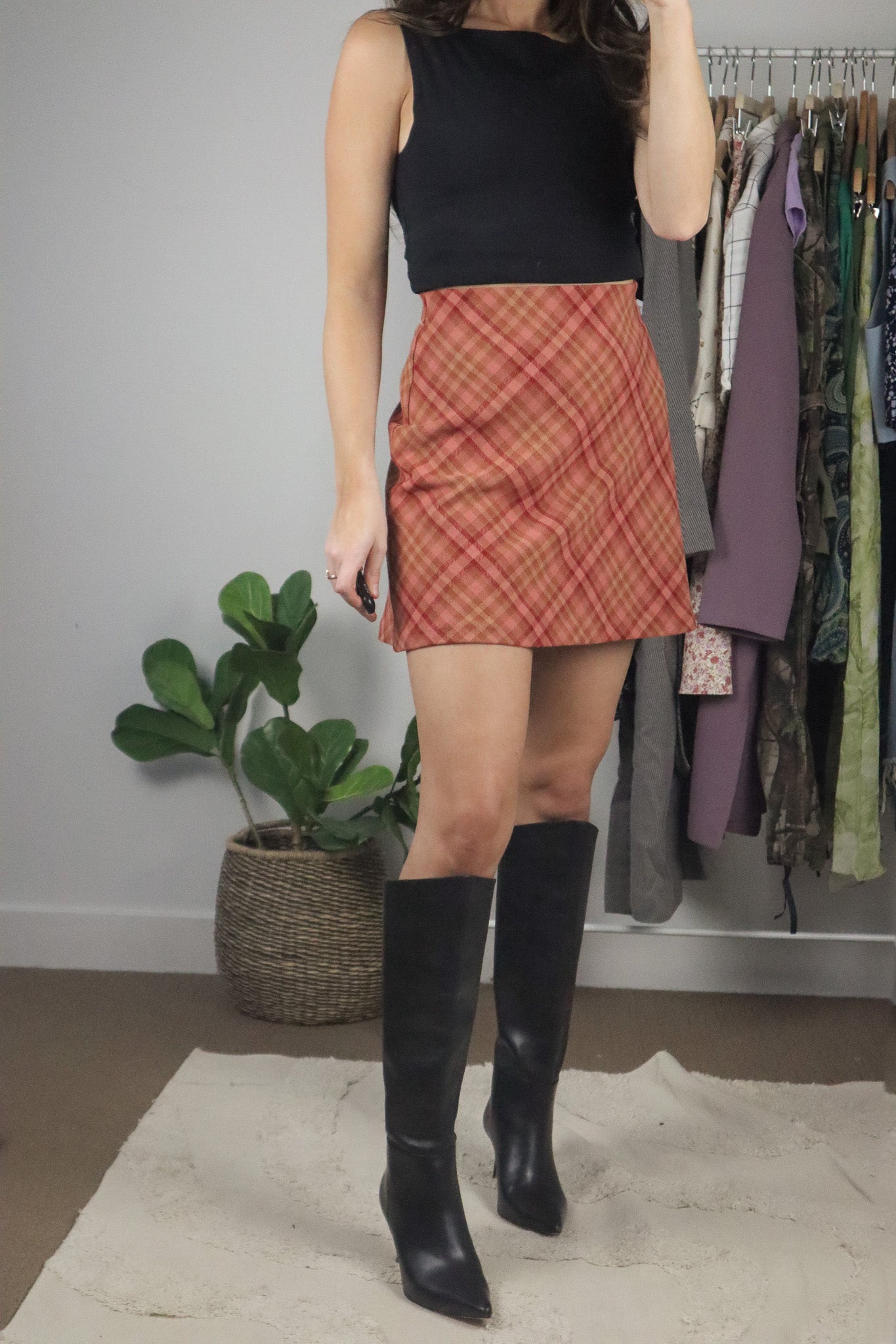 Wilfred x Wool Blend Plaid Mini Skirt (8/10)