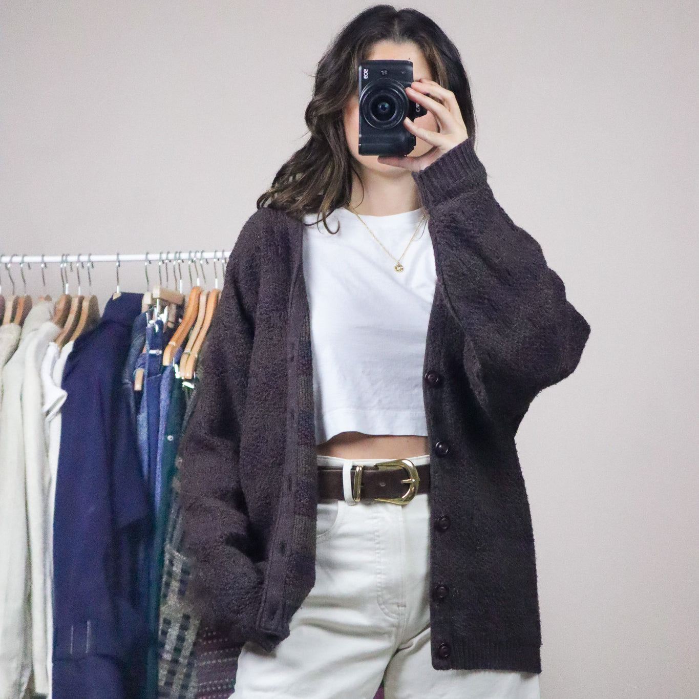 Made in Canada x Vintage x Textured Cardigan (M/L)