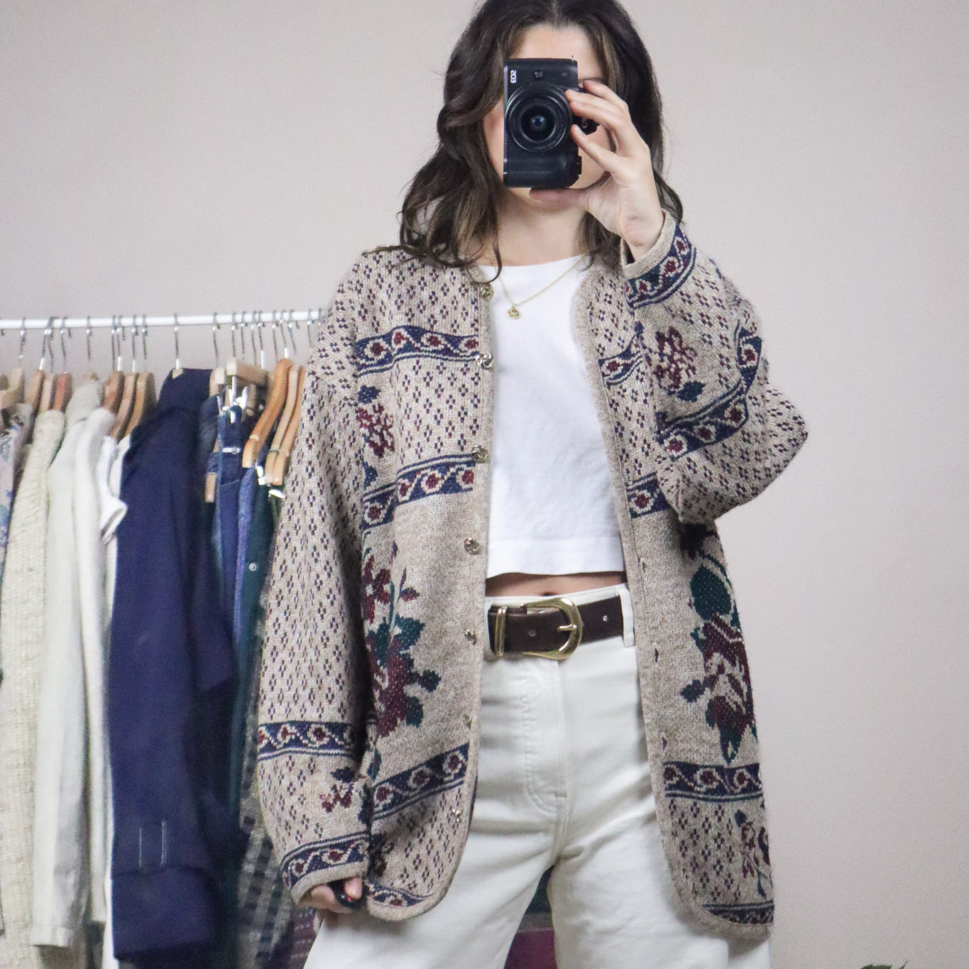 Made in Canada x Vintage x Floral Cardigan (S/M)