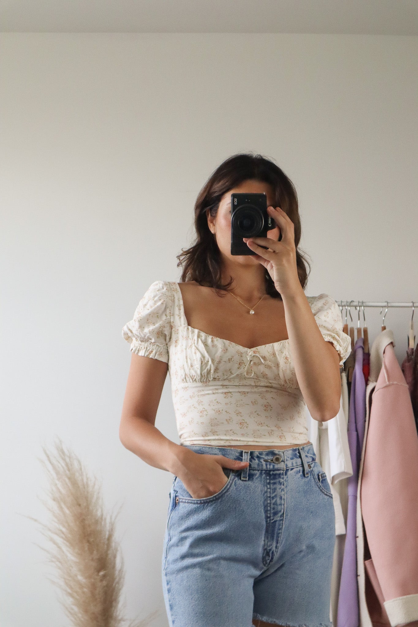 Modern x Floral Cropped Blouse (XS)