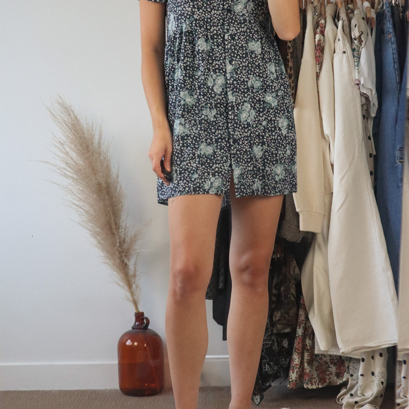 Vintage x Floral Baby Doll Dress (S)