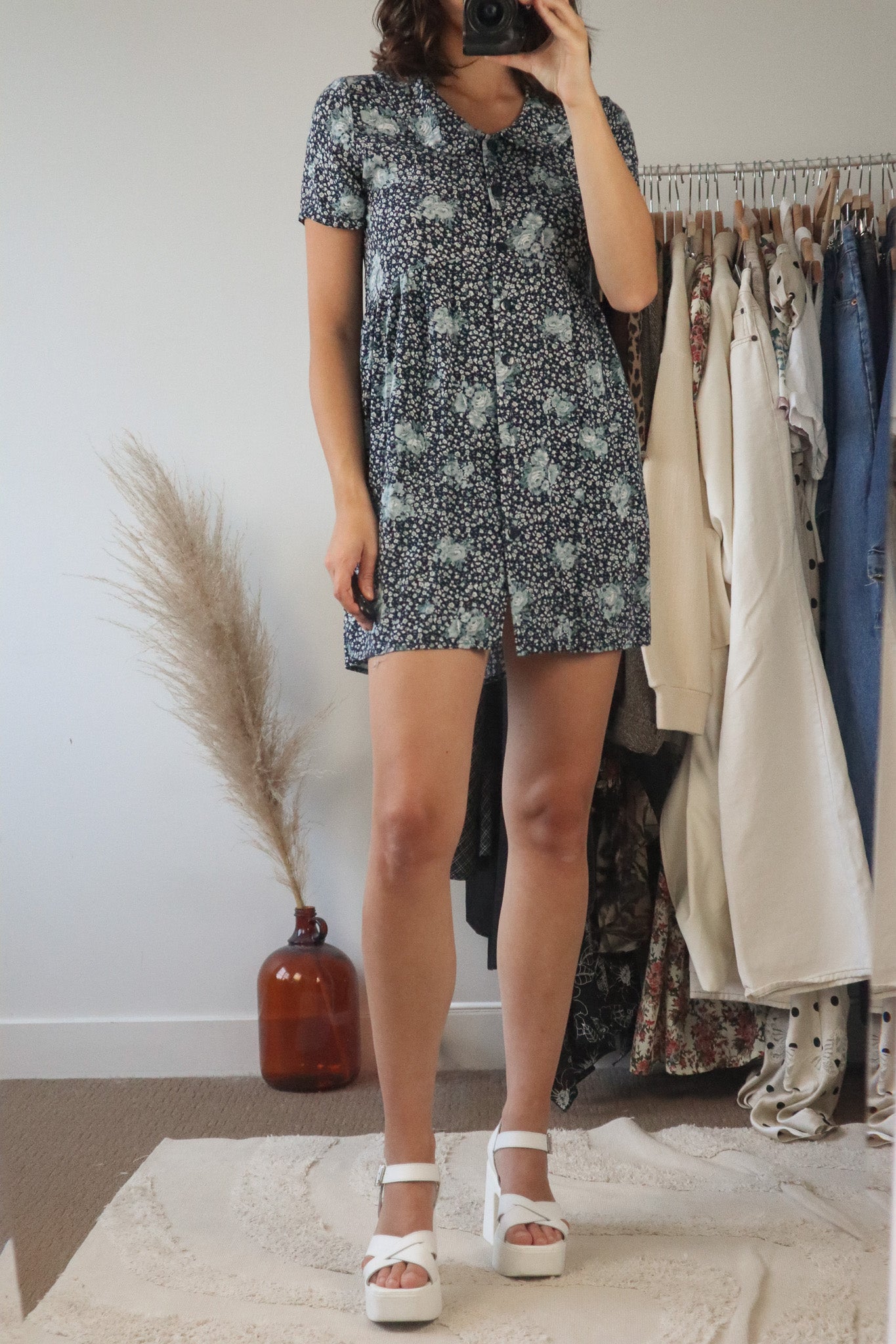 Vintage x Floral Baby Doll Dress (S)