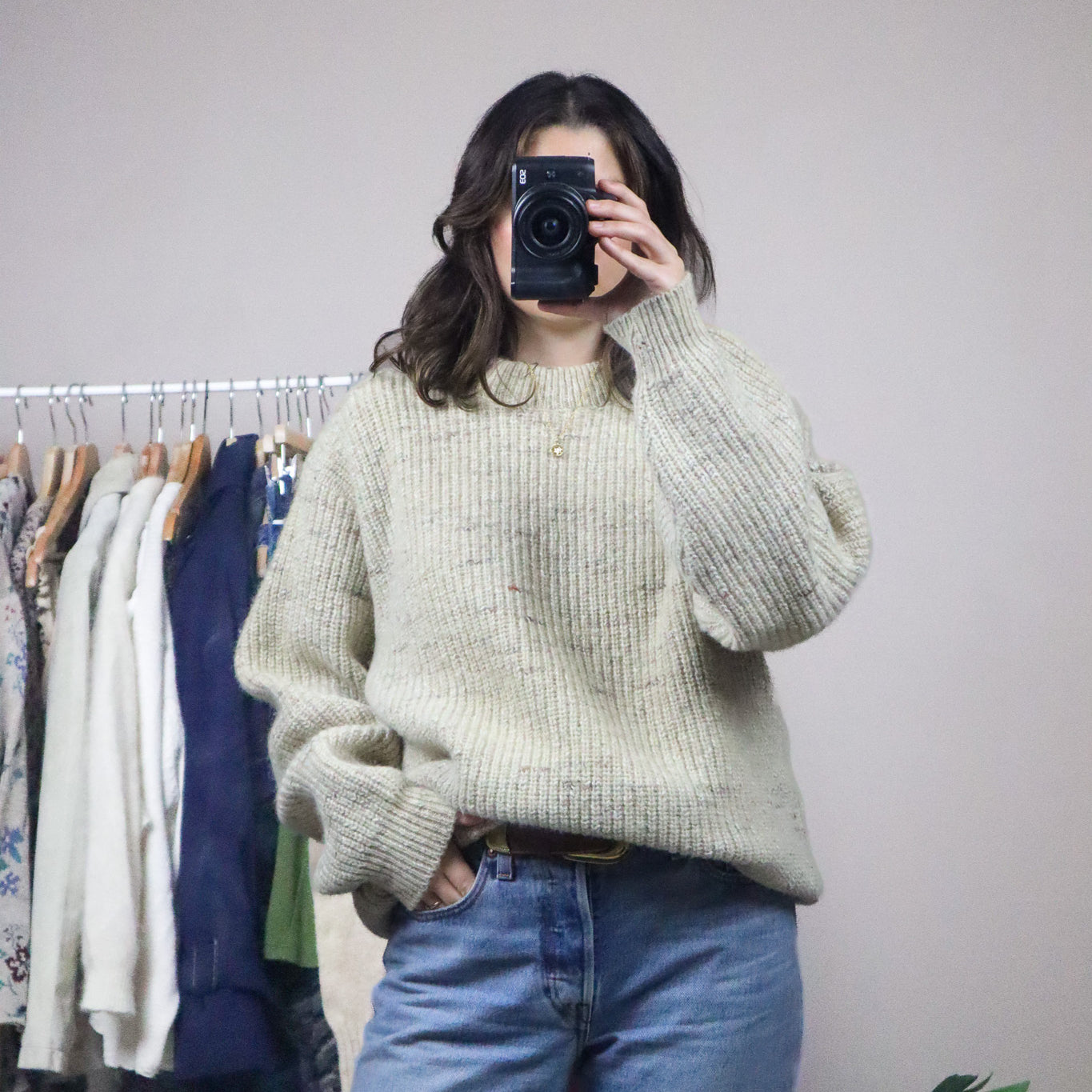 Made in Canada x Vintage x Chunky Wool Blend Knit (M)