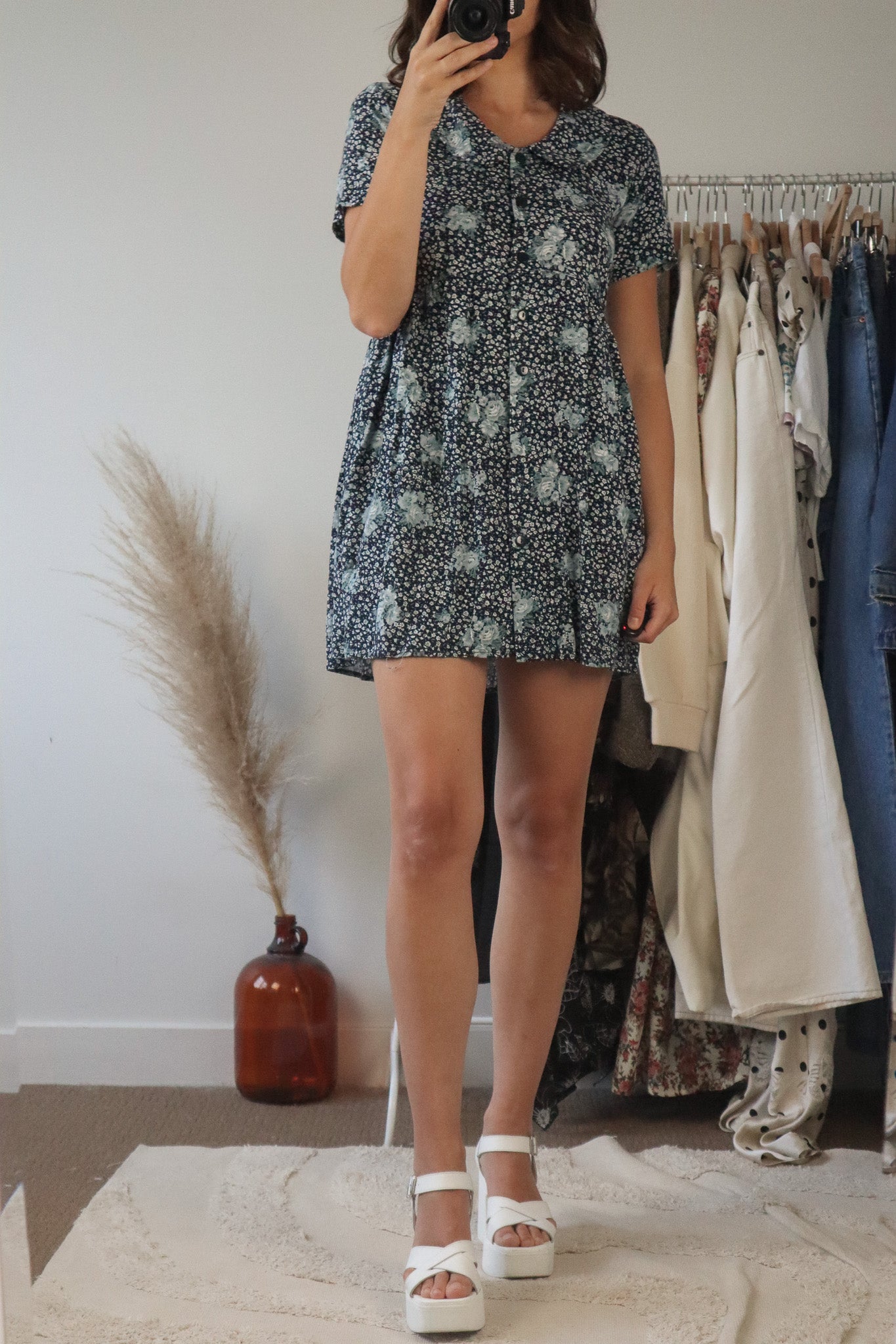 Vintage x Floral Baby Doll Dress (S)