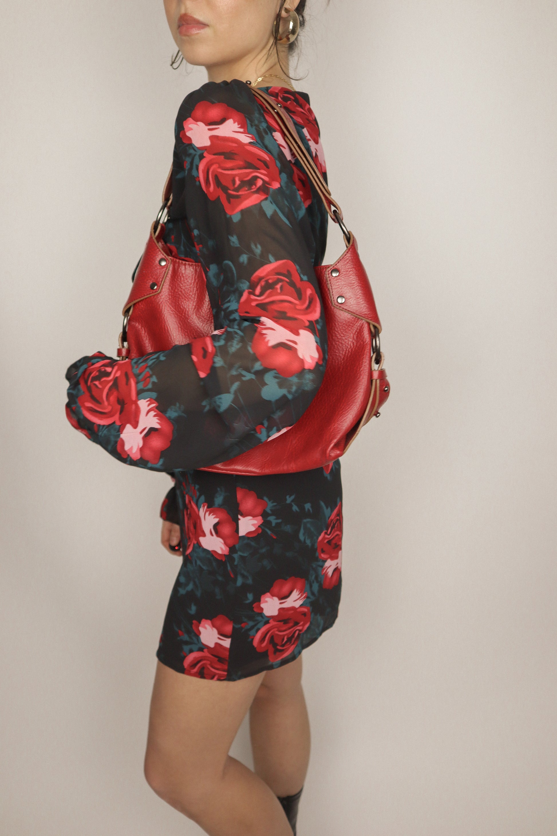 Vintage x Faux Leather Matt Nat Hobo Bag