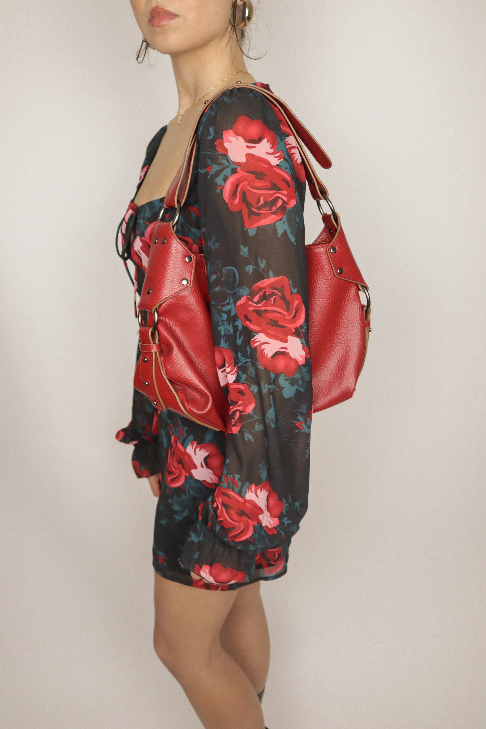 Vintage x Faux Leather Matt Nat Hobo Bag