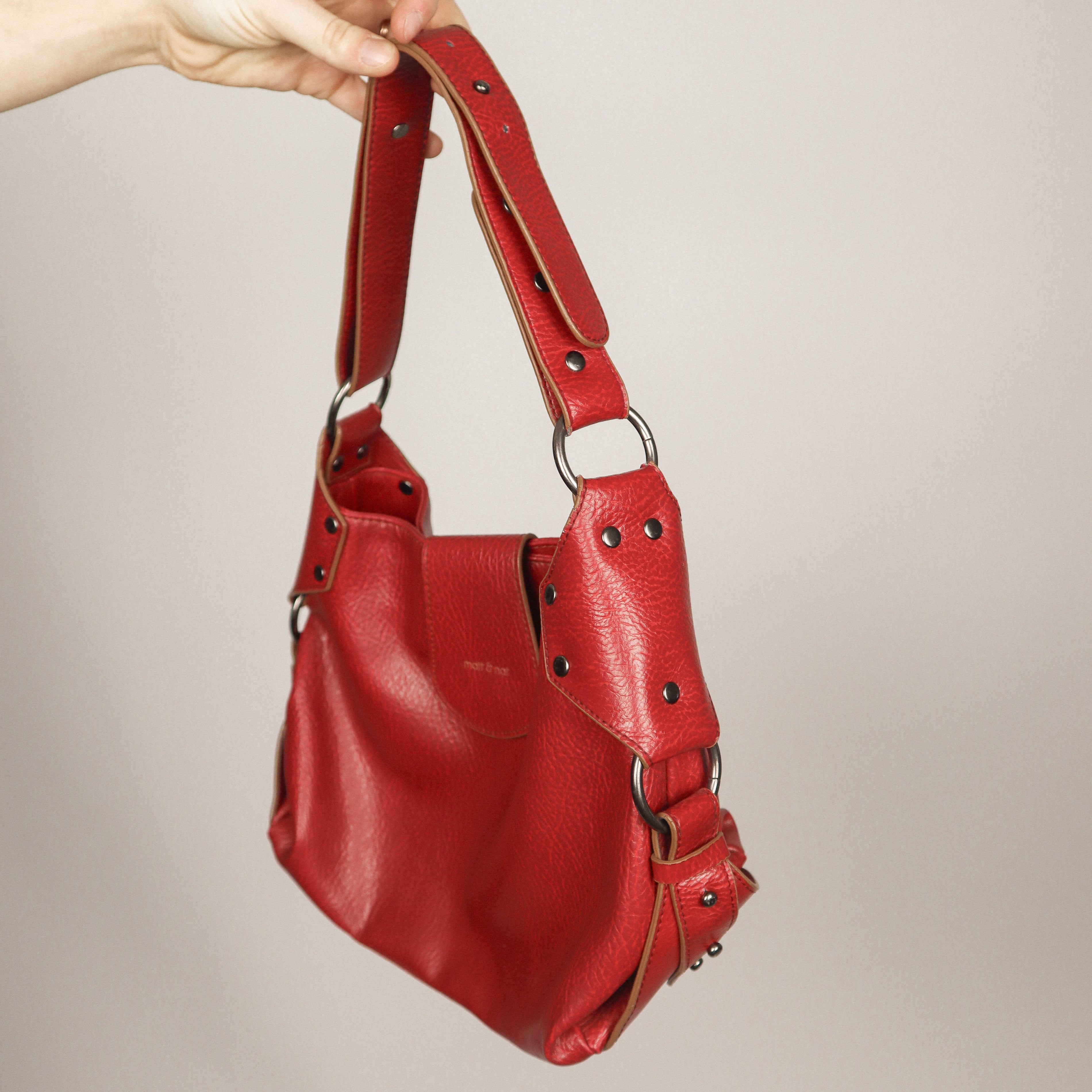 Vintage x Faux Leather Matt Nat Hobo Bag