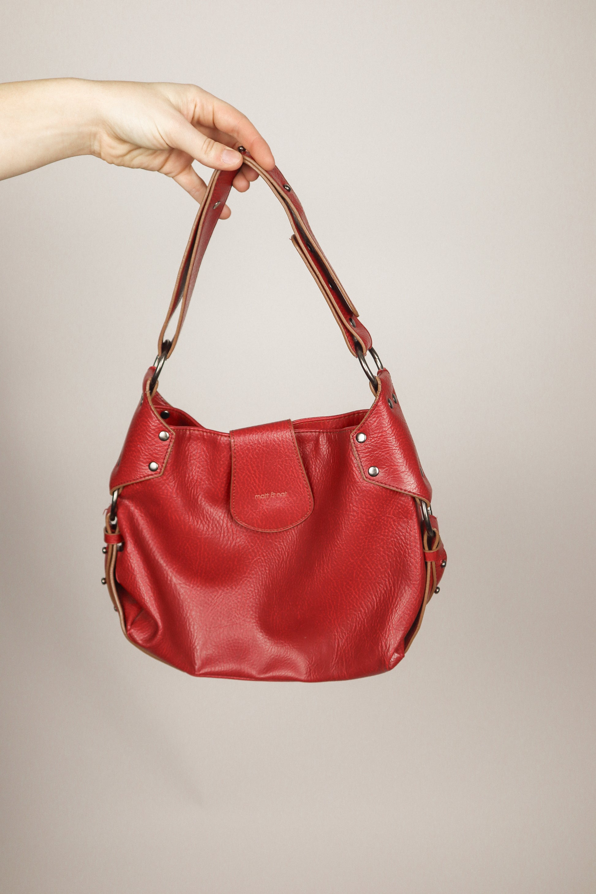 Vintage x Faux Leather Matt Nat Hobo Bag