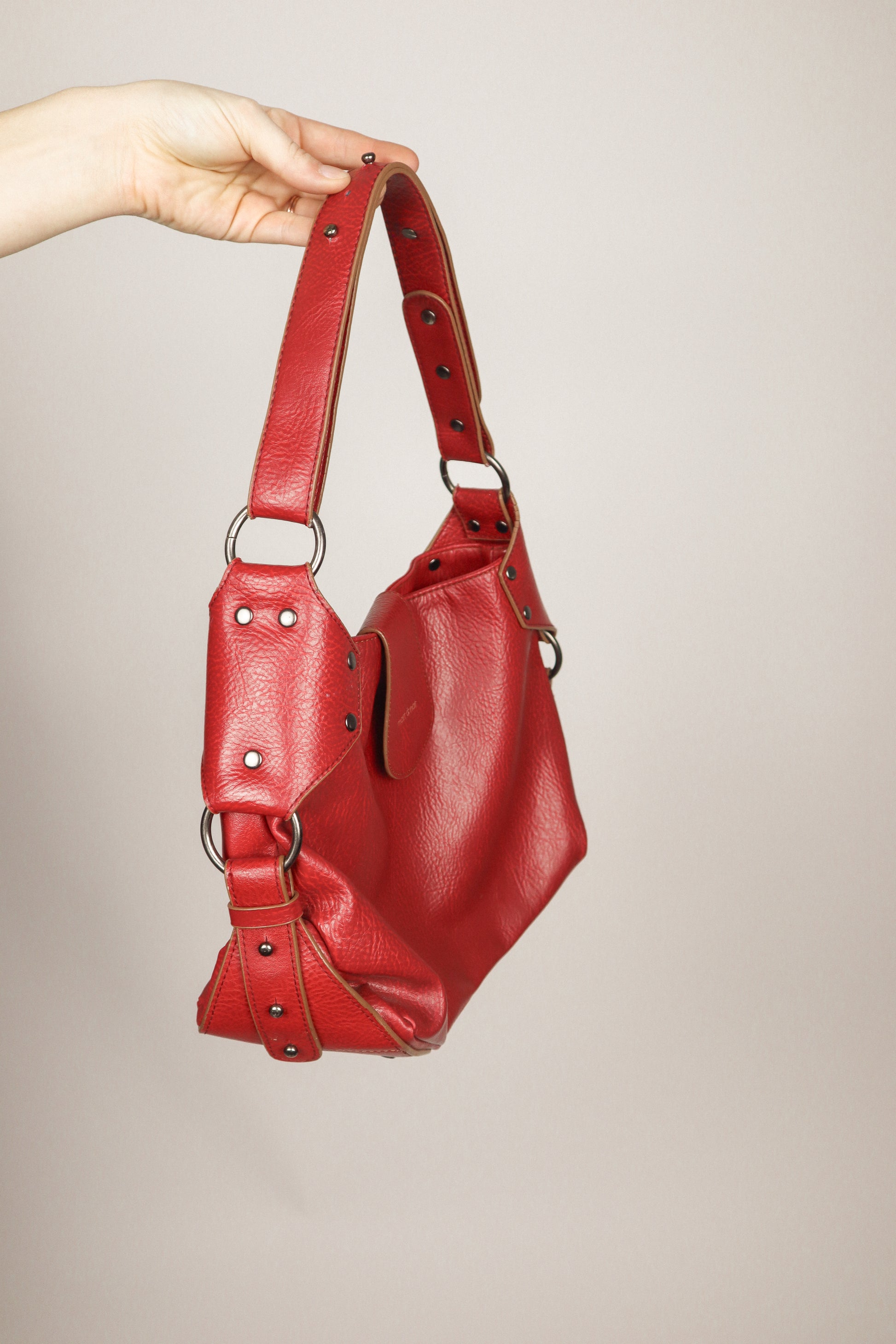 Vintage x Faux Leather Matt Nat Hobo Bag