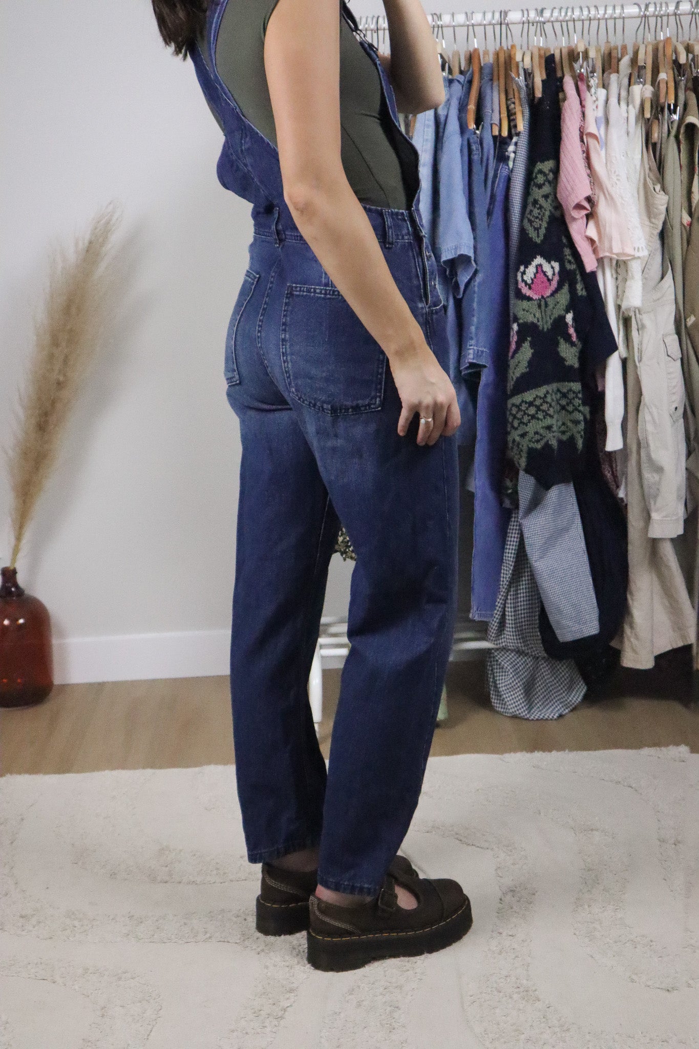 Free People x Cotton Denim Overalls (XS)