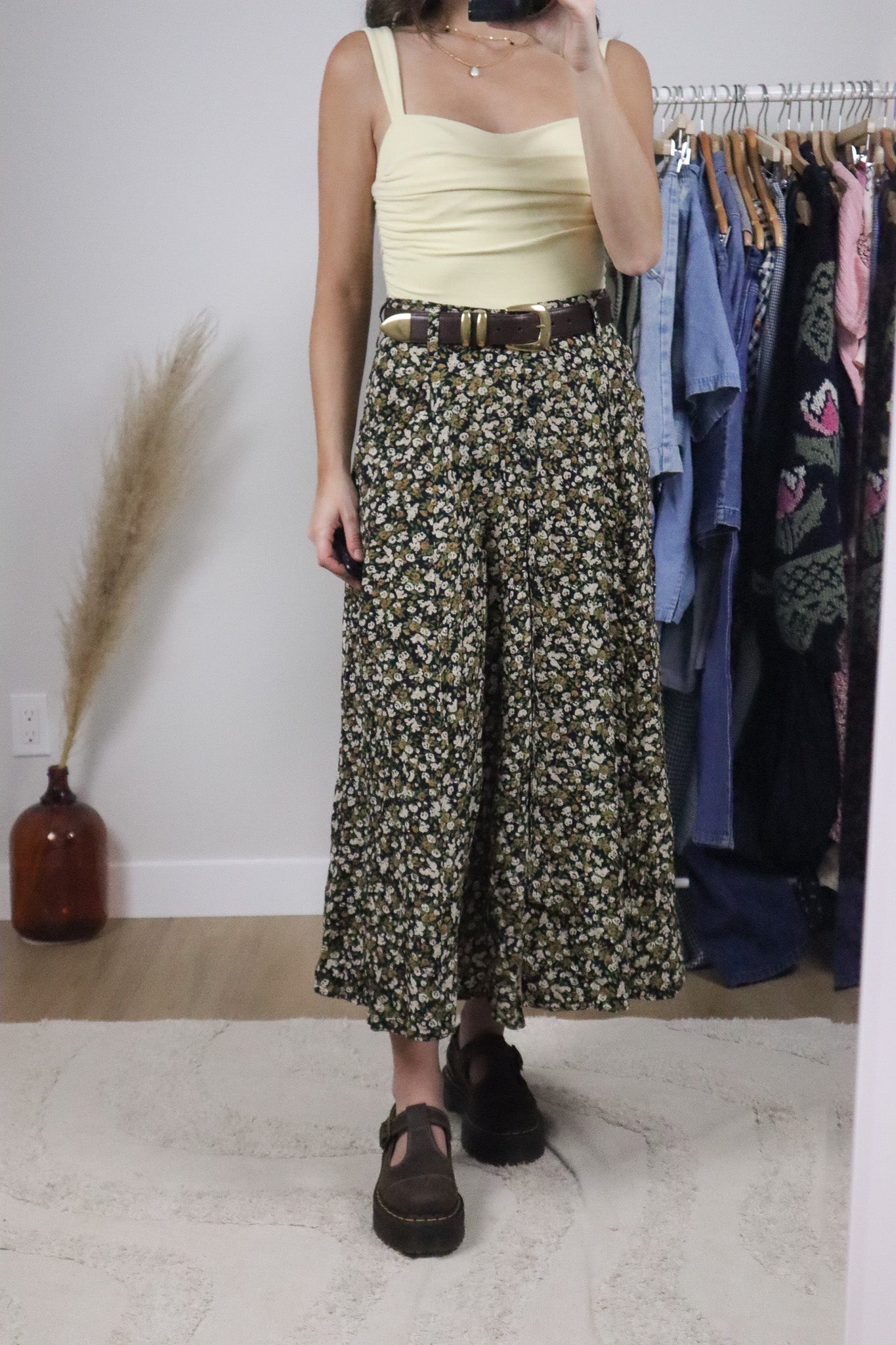 Made in Canada x Vintage x Floral Button Maxi Skirt (4/6)