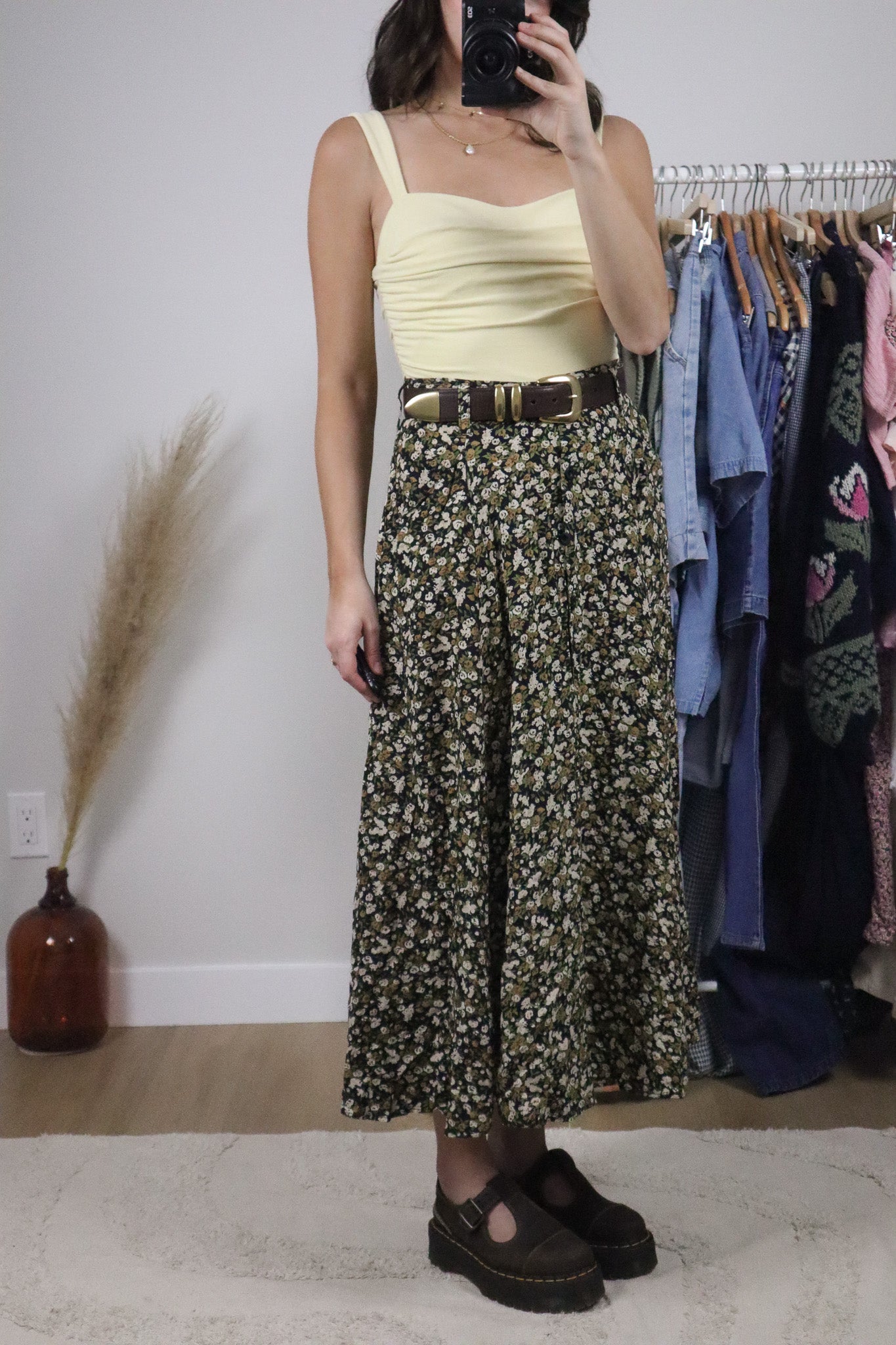 Made in Canada x Vintage x Floral Button Maxi Skirt (4/6)