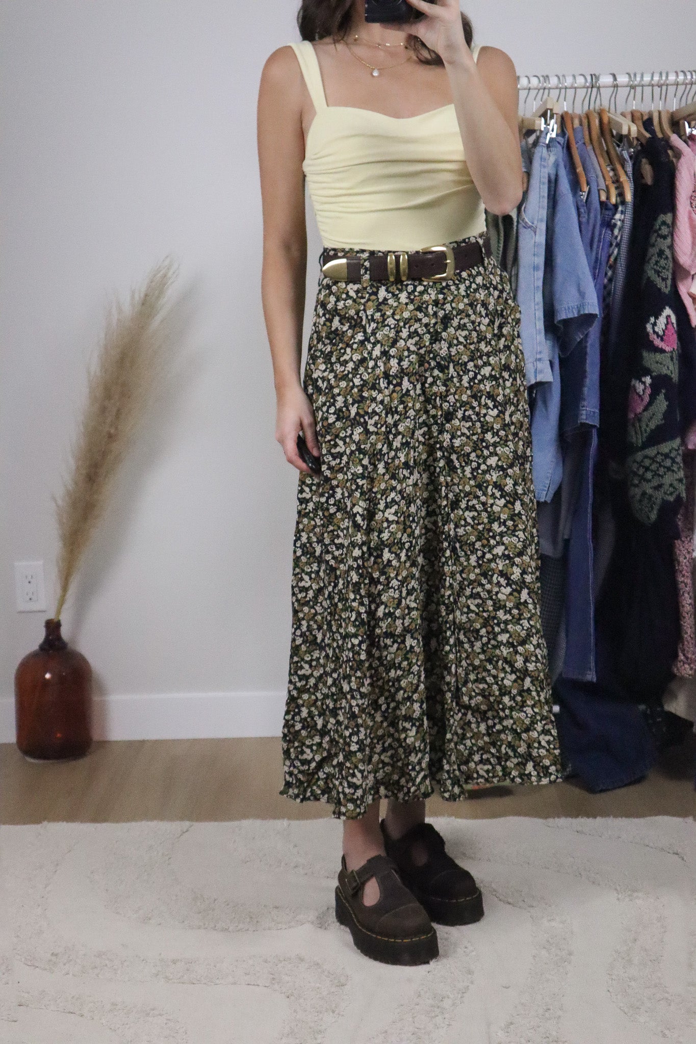 Made in Canada x Vintage x Floral Button Maxi Skirt (4/6)