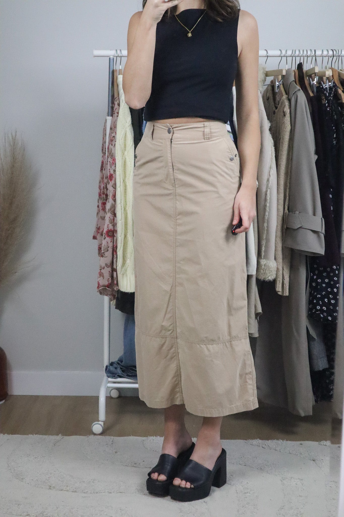 Vintage x Cargo Maxi Skirt (XS)