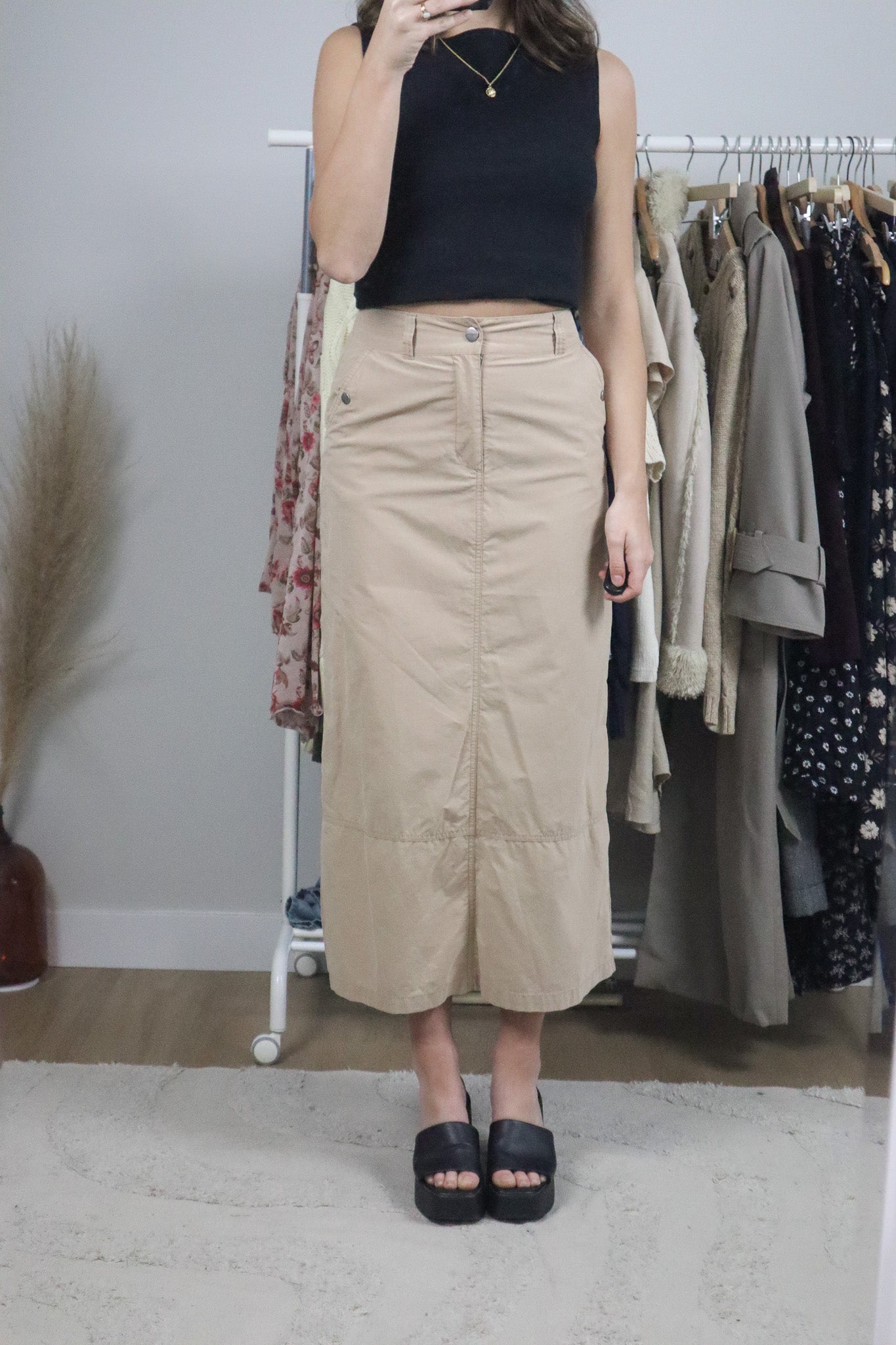 Vintage x Cargo Maxi Skirt (XS)