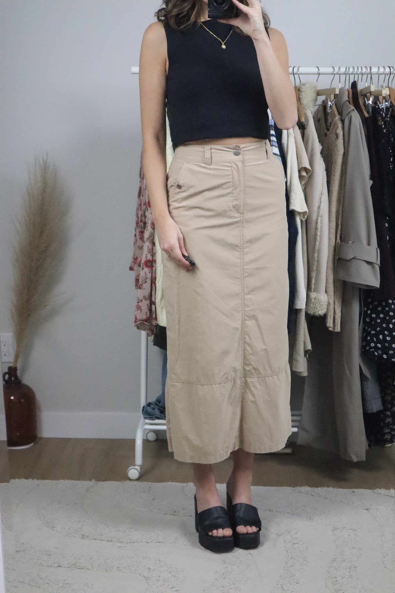 Vintage x Cargo Maxi Skirt (XS)