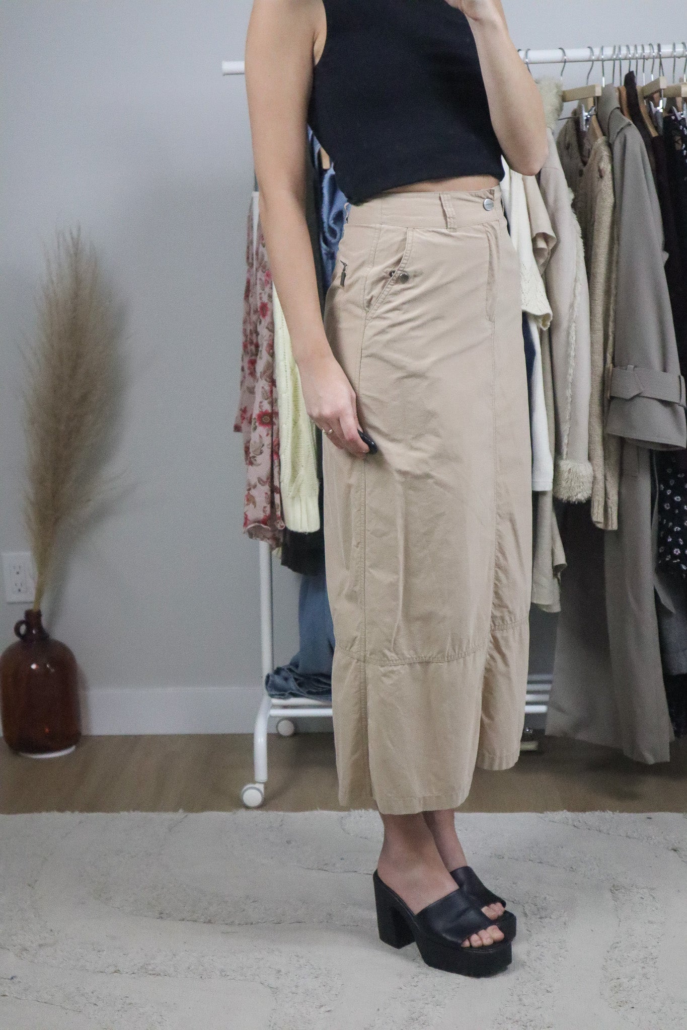 Vintage x Cargo Maxi Skirt (XS)