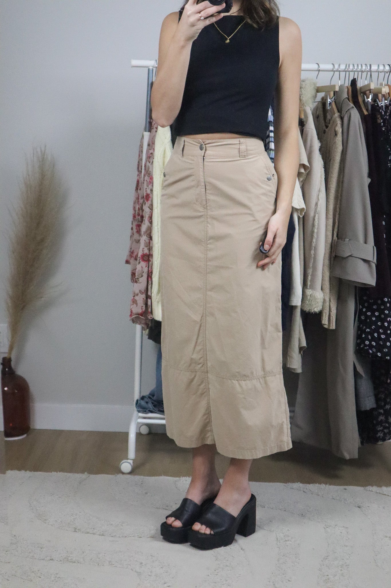 Vintage x Cargo Maxi Skirt (XS)