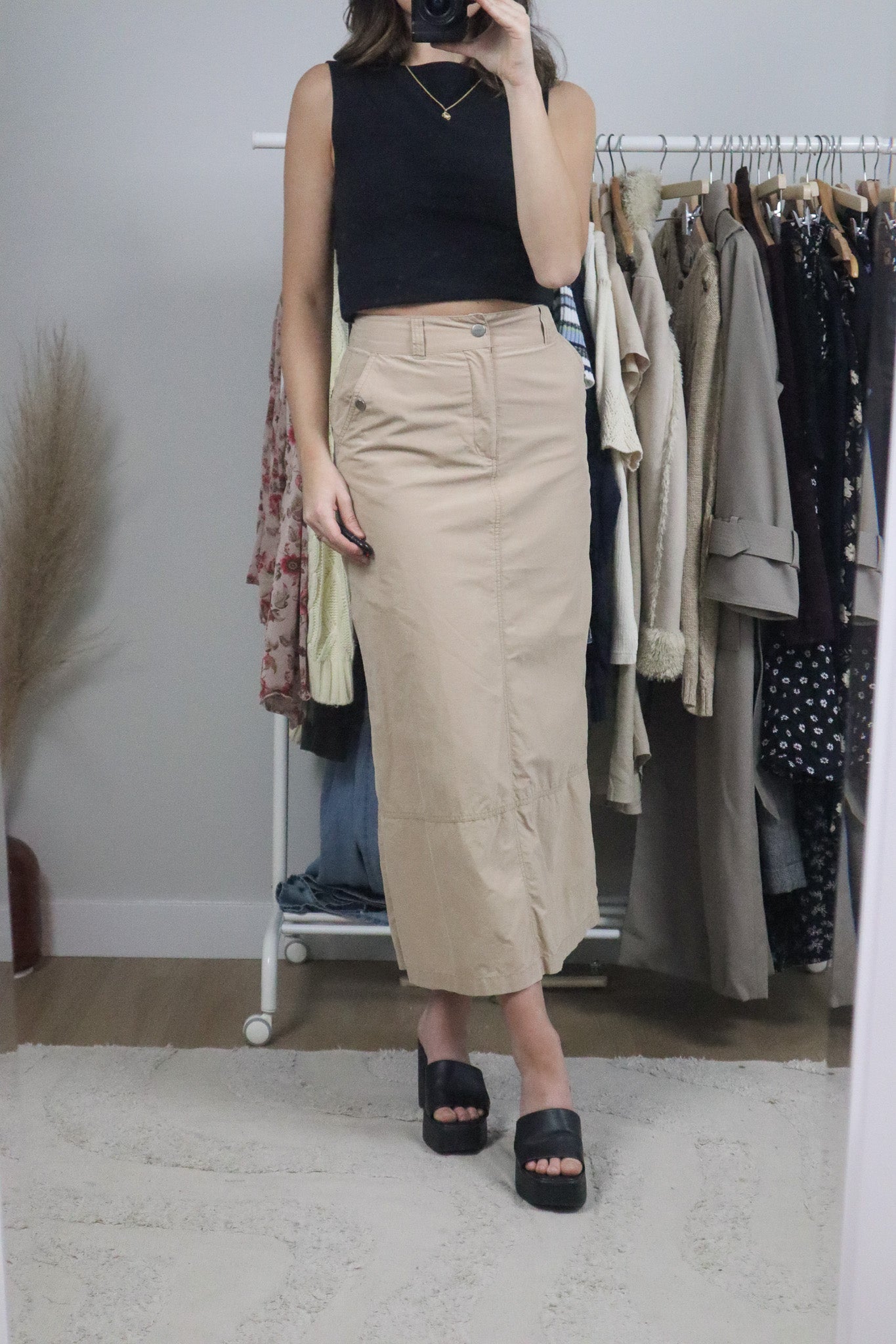 Vintage x Cargo Maxi Skirt (XS)