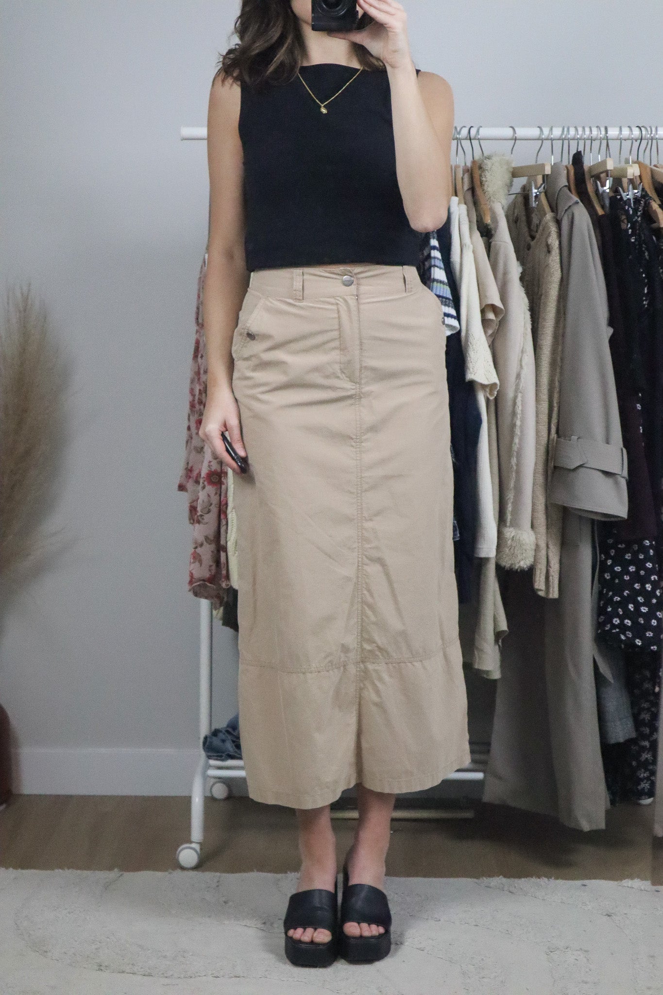 Vintage x Cargo Maxi Skirt (XS)
