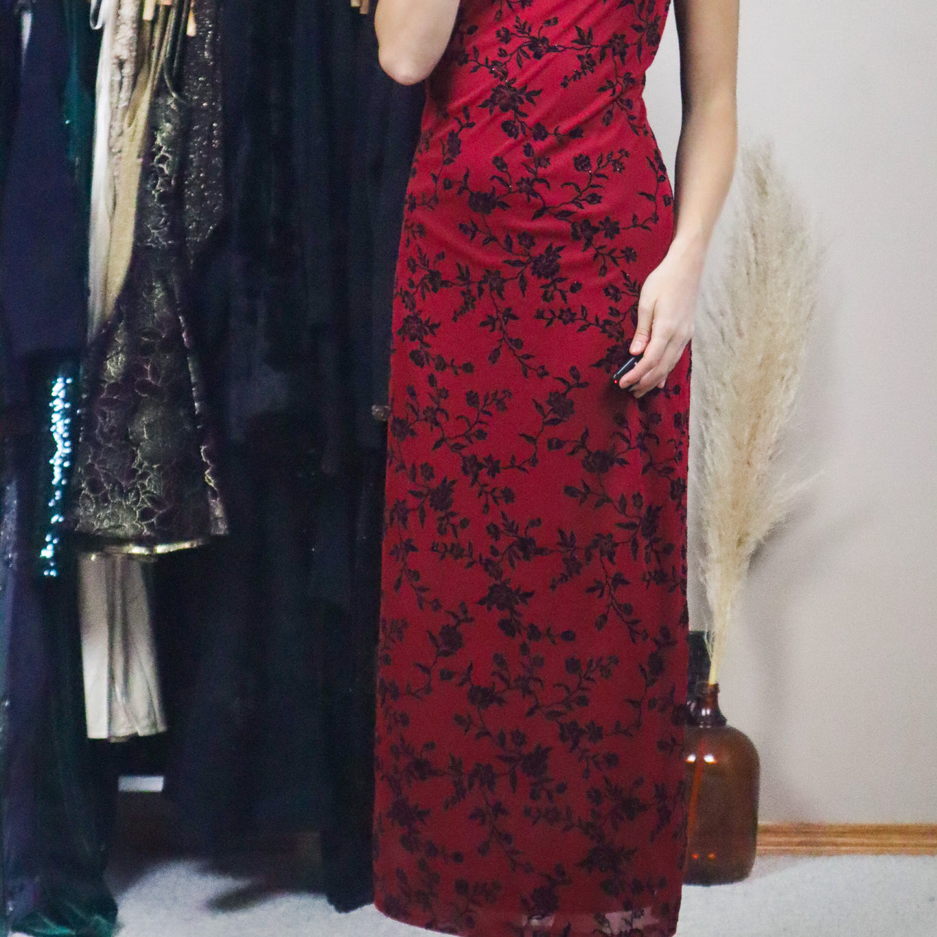 Vintage x Velvet Mesh Maxi Dress (M)