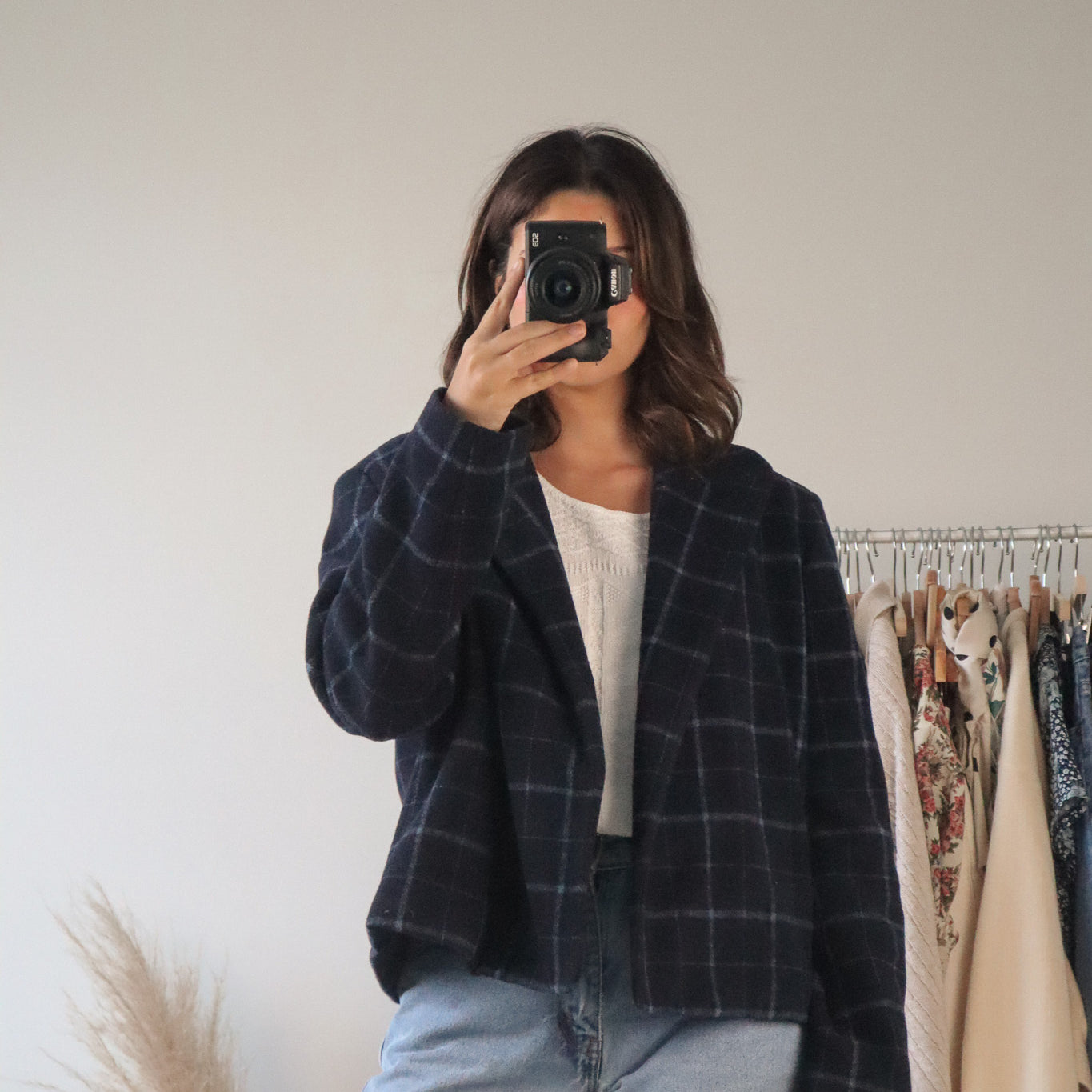 Vintage x Wool Blend Plaid Jacket (S/M)