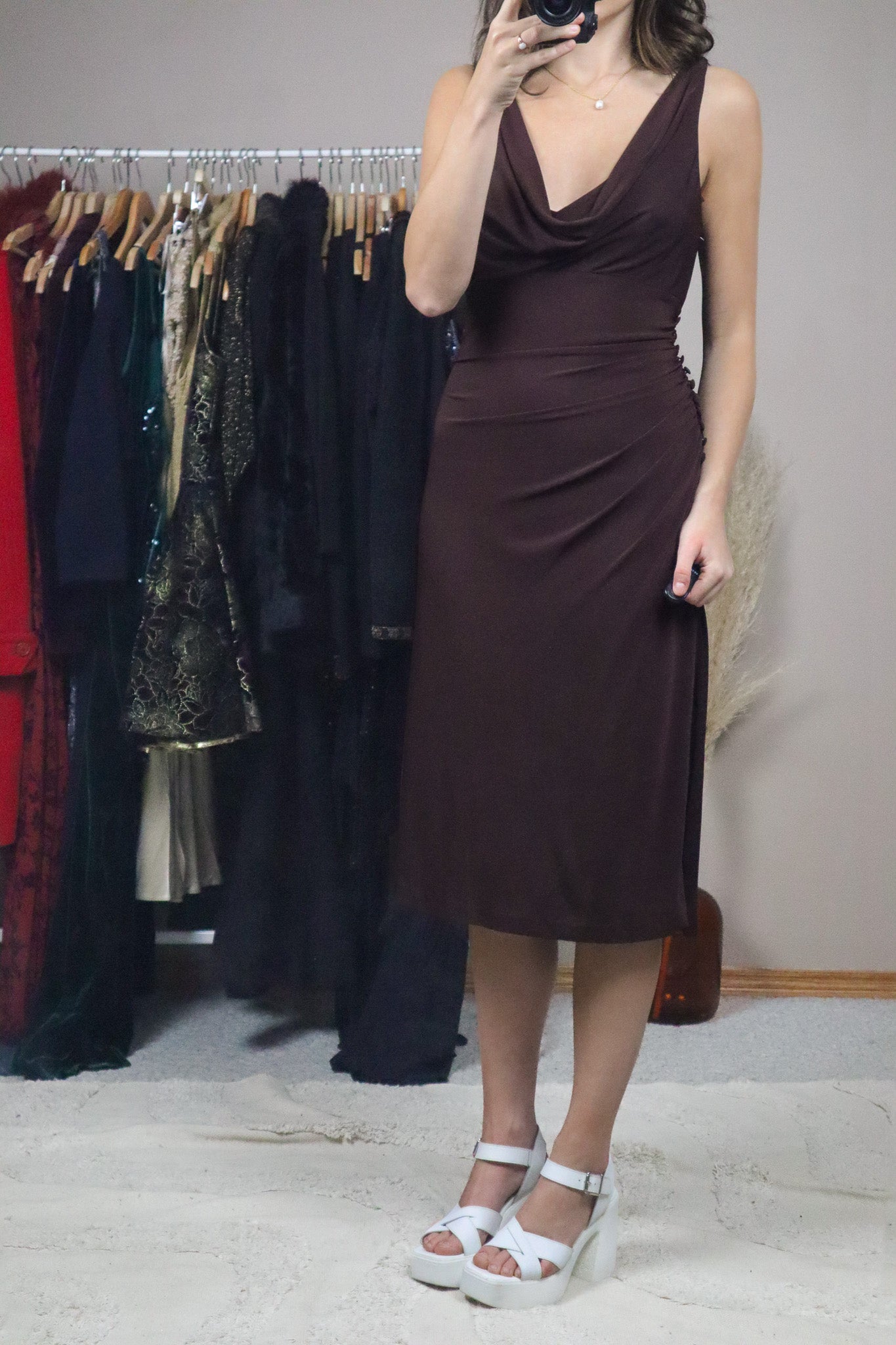 Vintage x Cowl Neck Midi Dress (10)