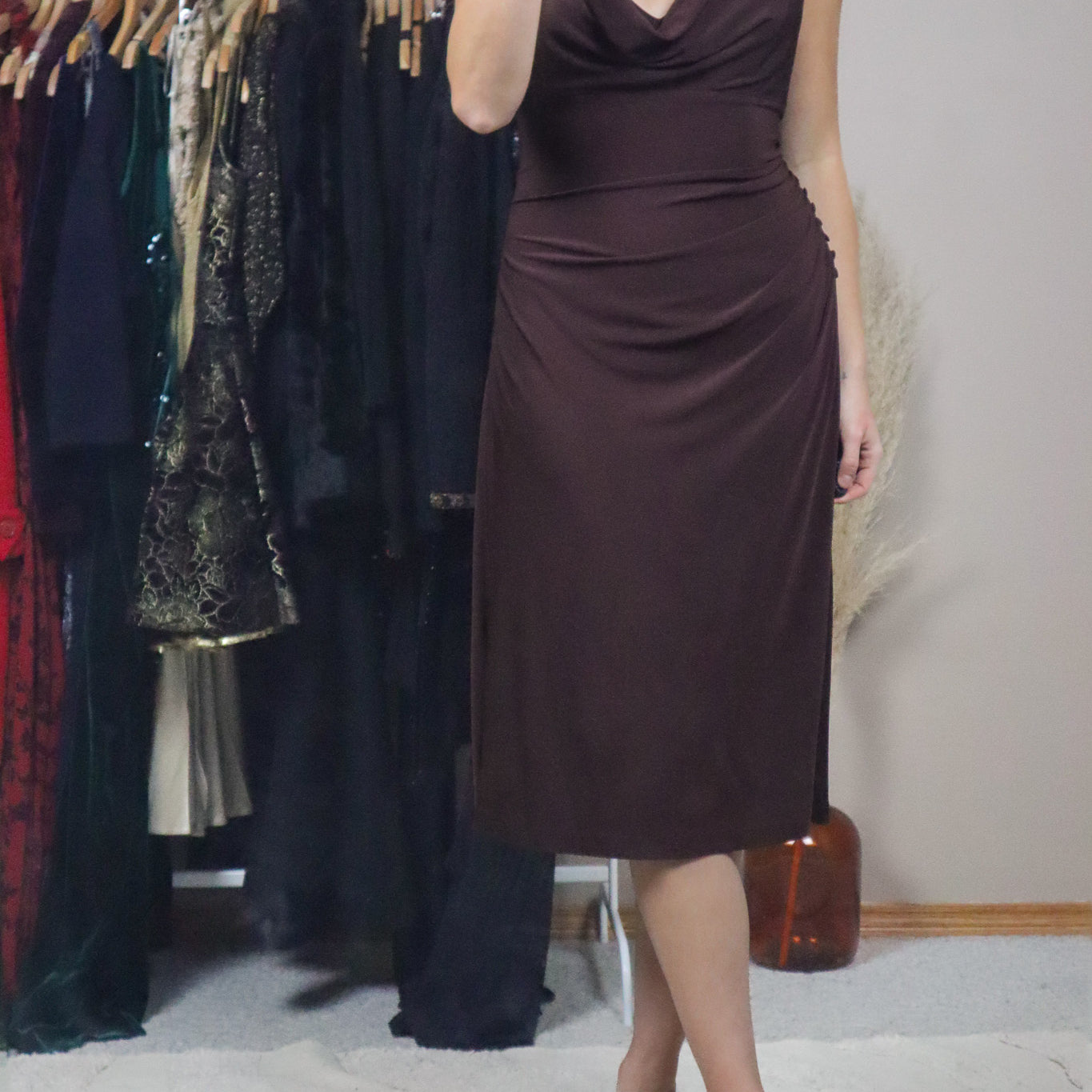 Vintage x Cowl Neck Midi Dress (10)