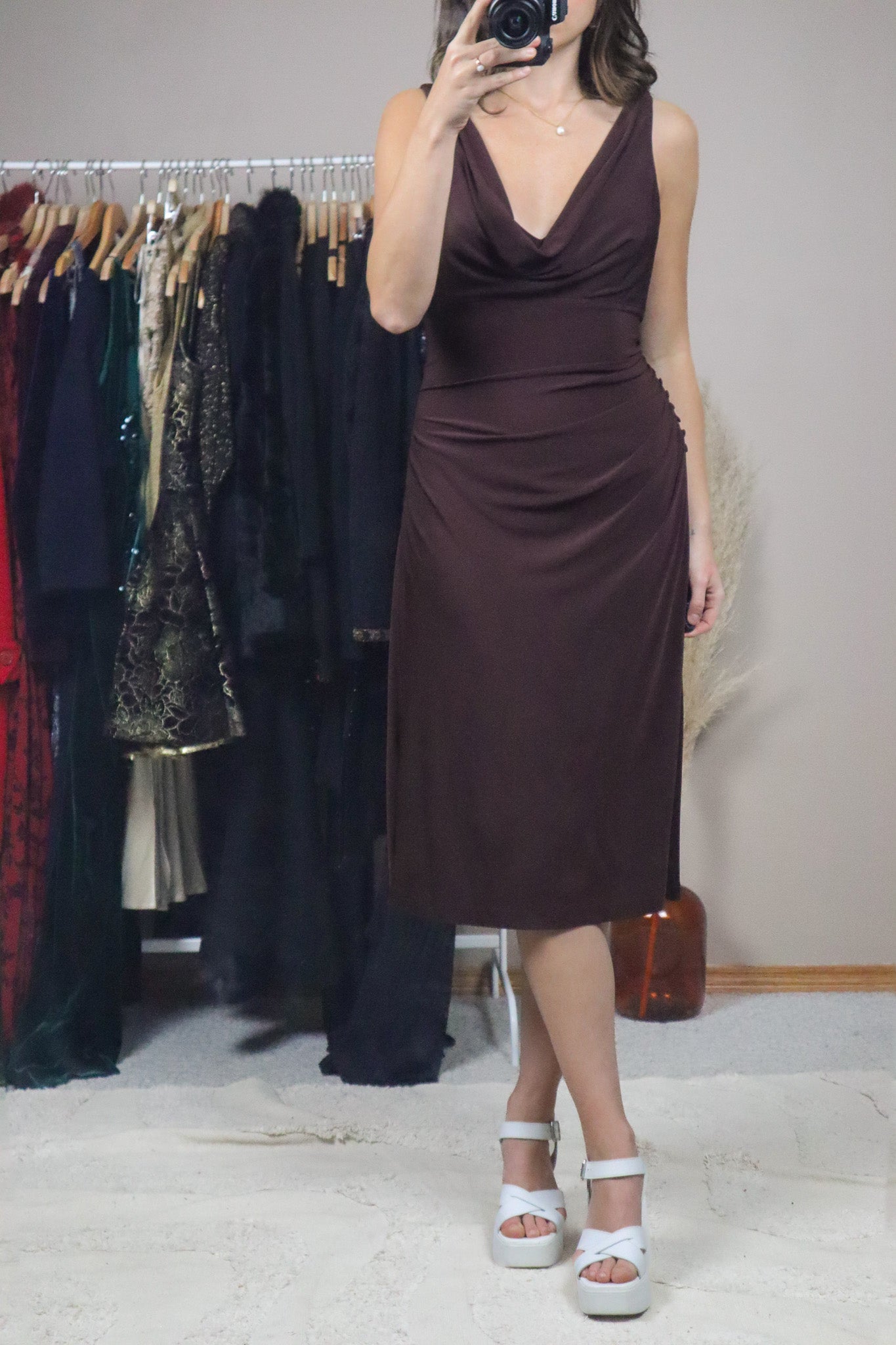 Vintage x Cowl Neck Midi Dress (10)
