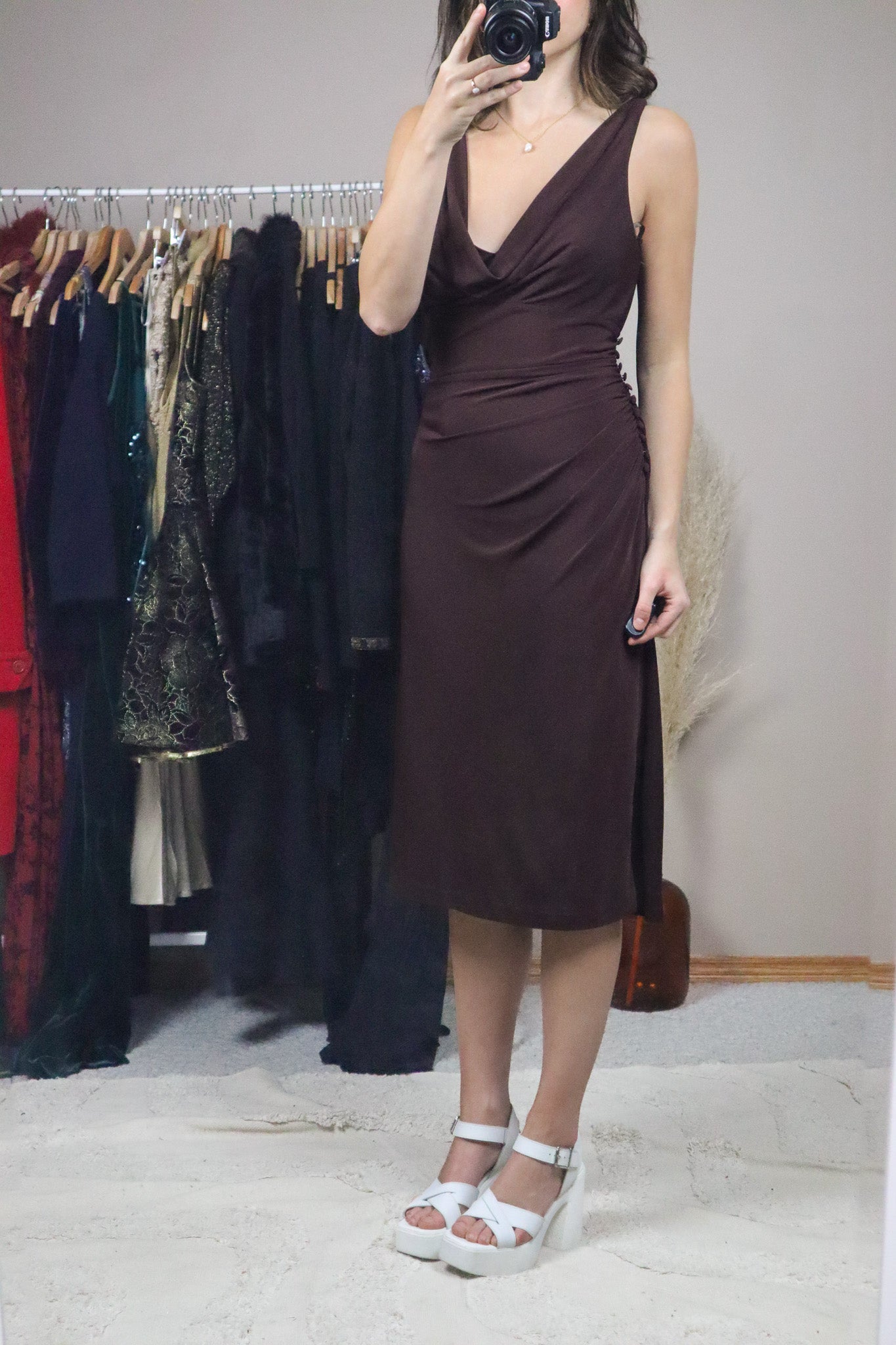 Vintage x Cowl Neck Midi Dress (10)